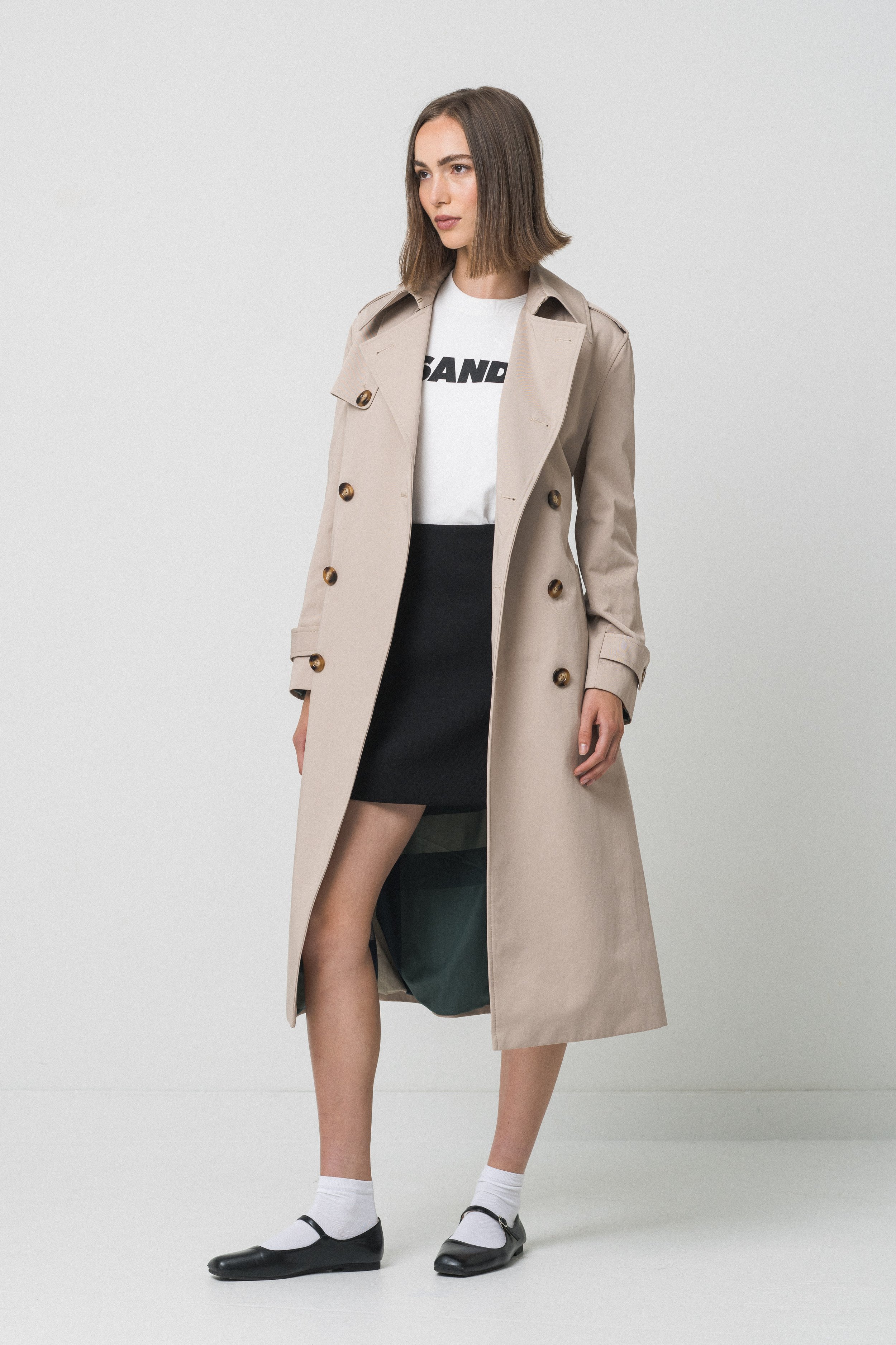 ontemporary trench coat detailing,