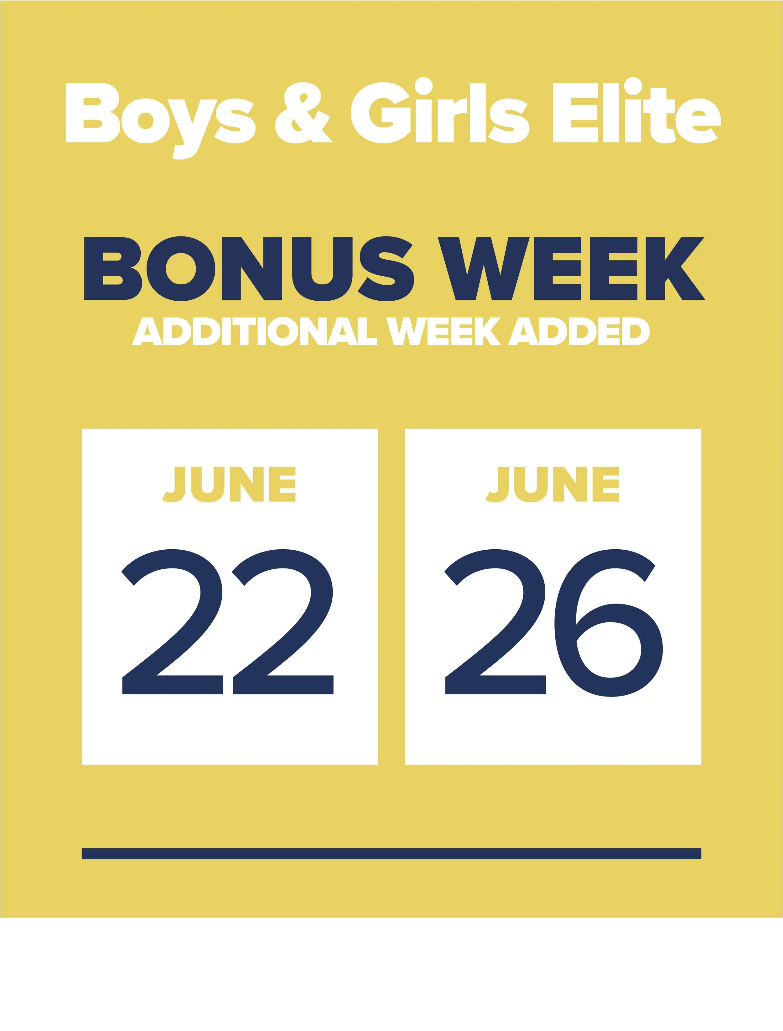 Boys & Girls Elite :: BONUS WEEK :: 1 Attendee :: Snack Card Only