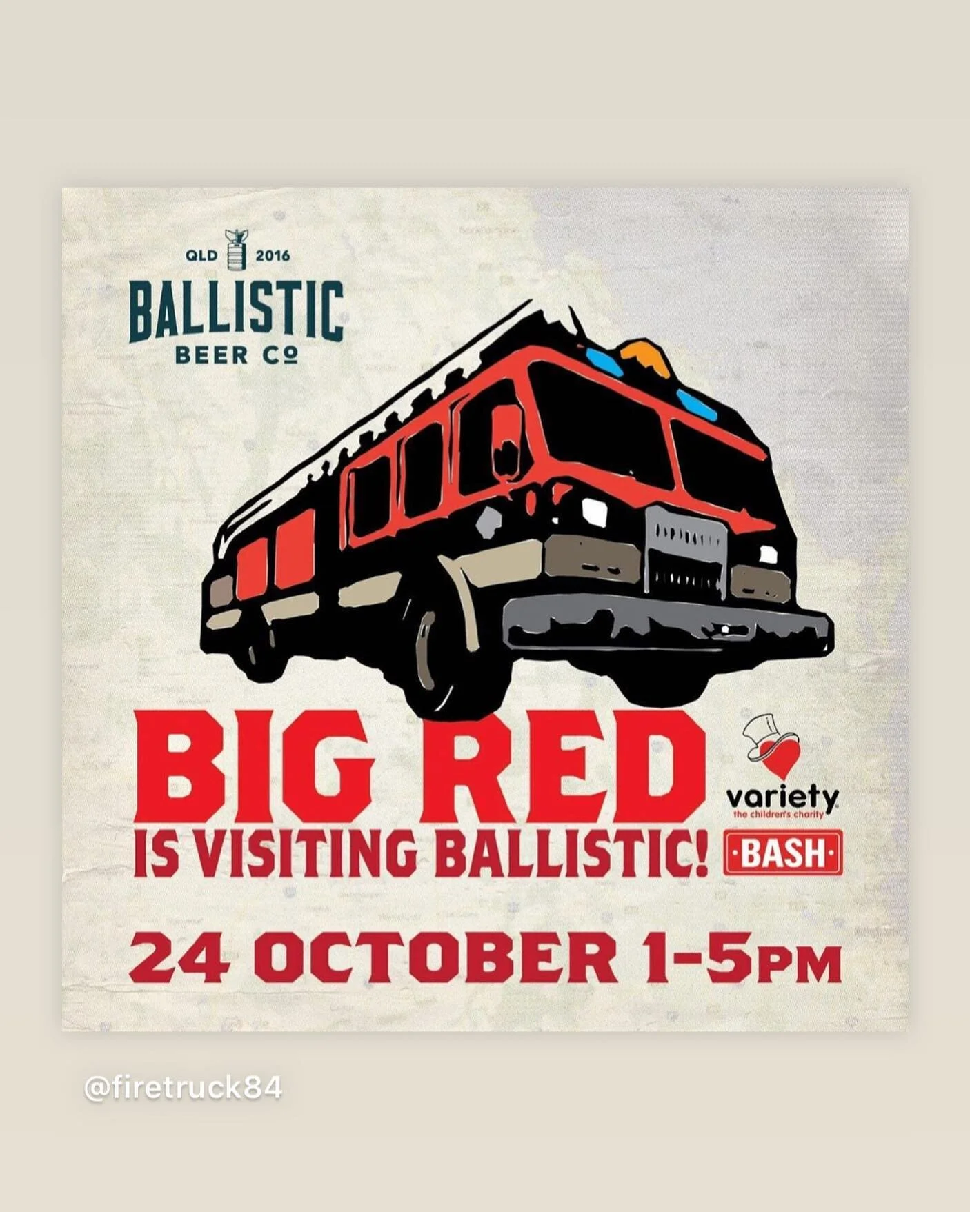 Helping raise money for Variety on Sunday 1-5pm at @ballisticbeer is @firetruck84. Great cause to support and drink a beer for. 
.
.
#retailinteriors #commercial #plastering #firetruck84 #varietyqld #ballisticbeer #supportthecause