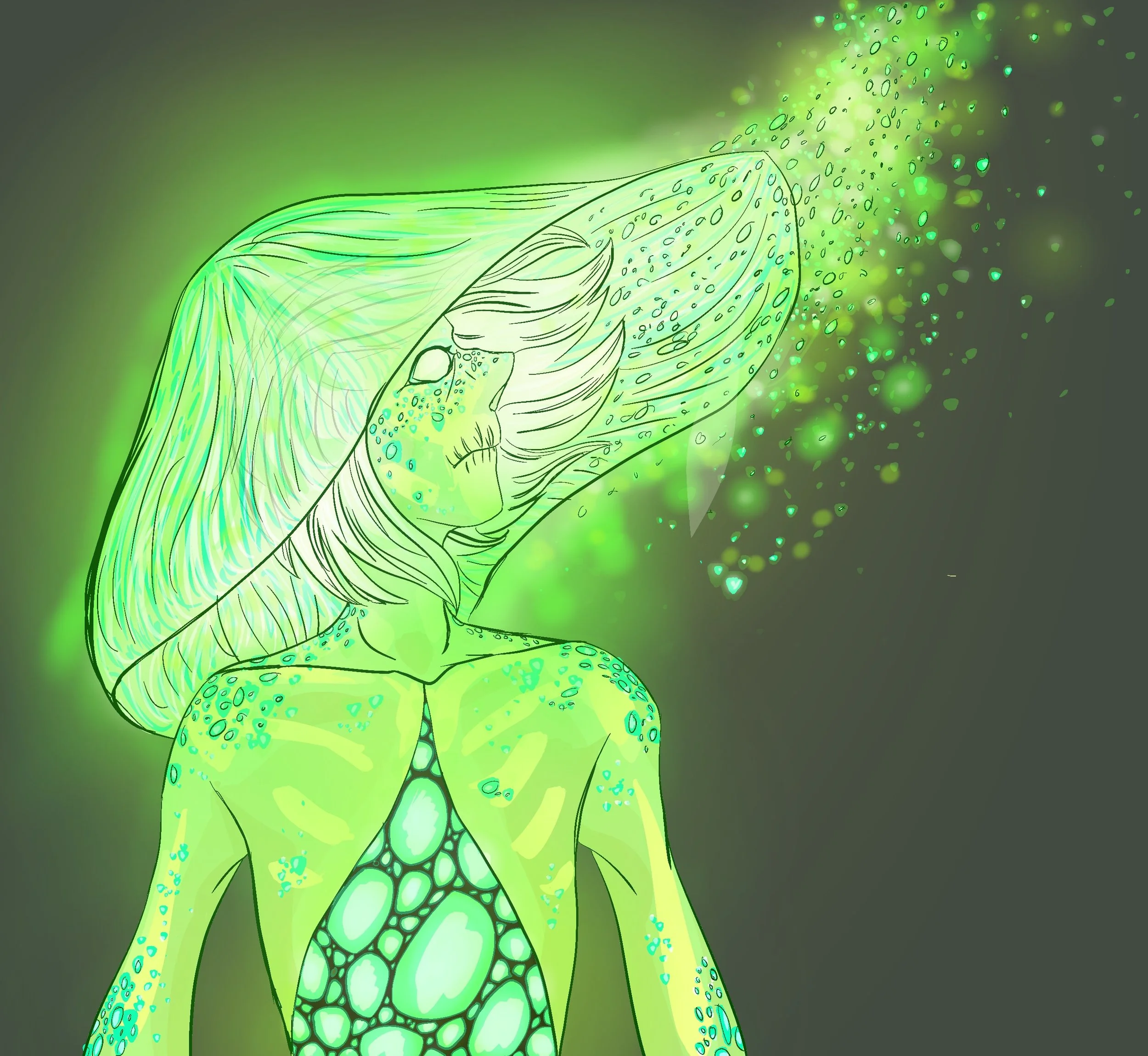 Green Glowing Mushroom Girl - Digital.JPG