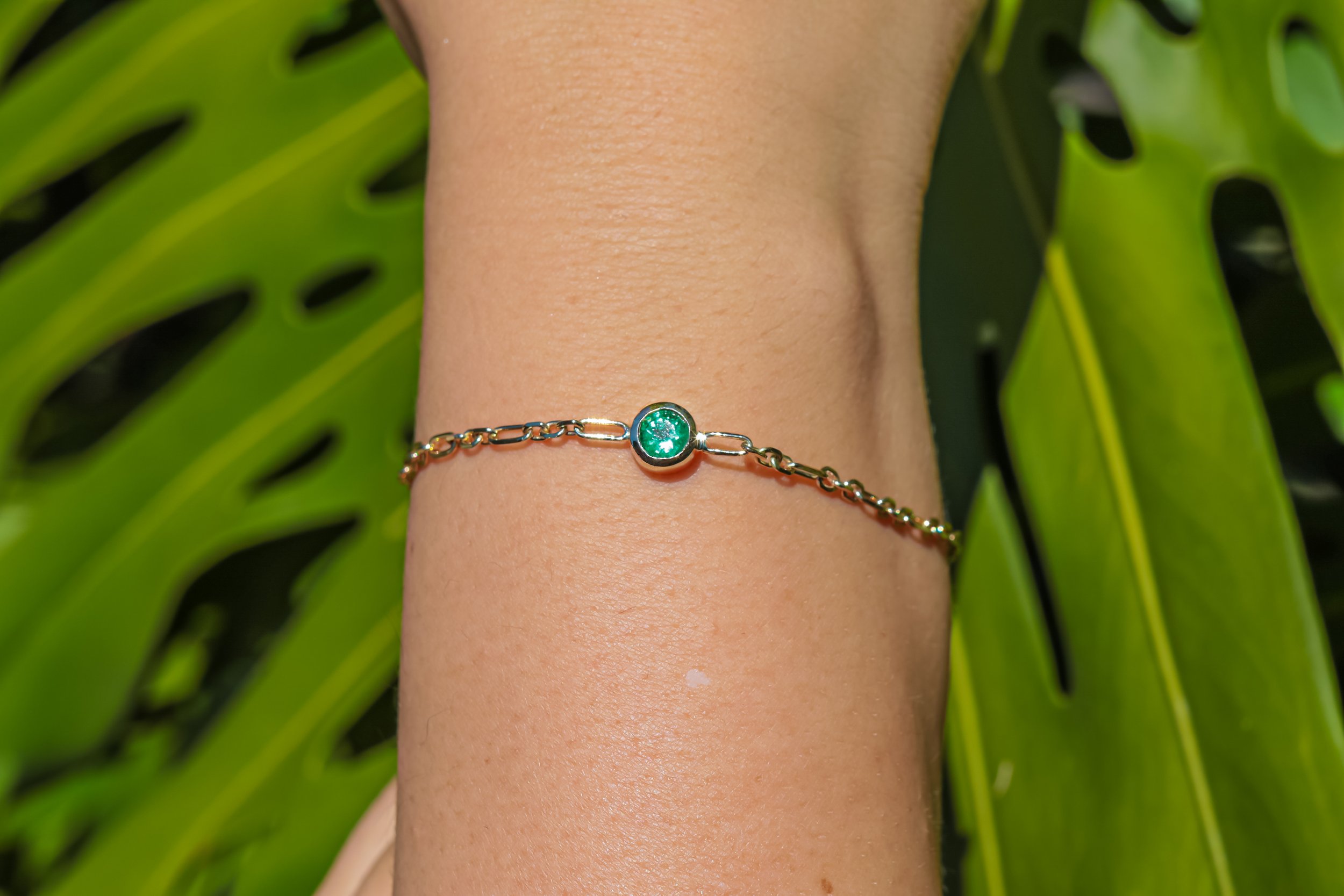 Bespoke Emerald Gold Bracelet