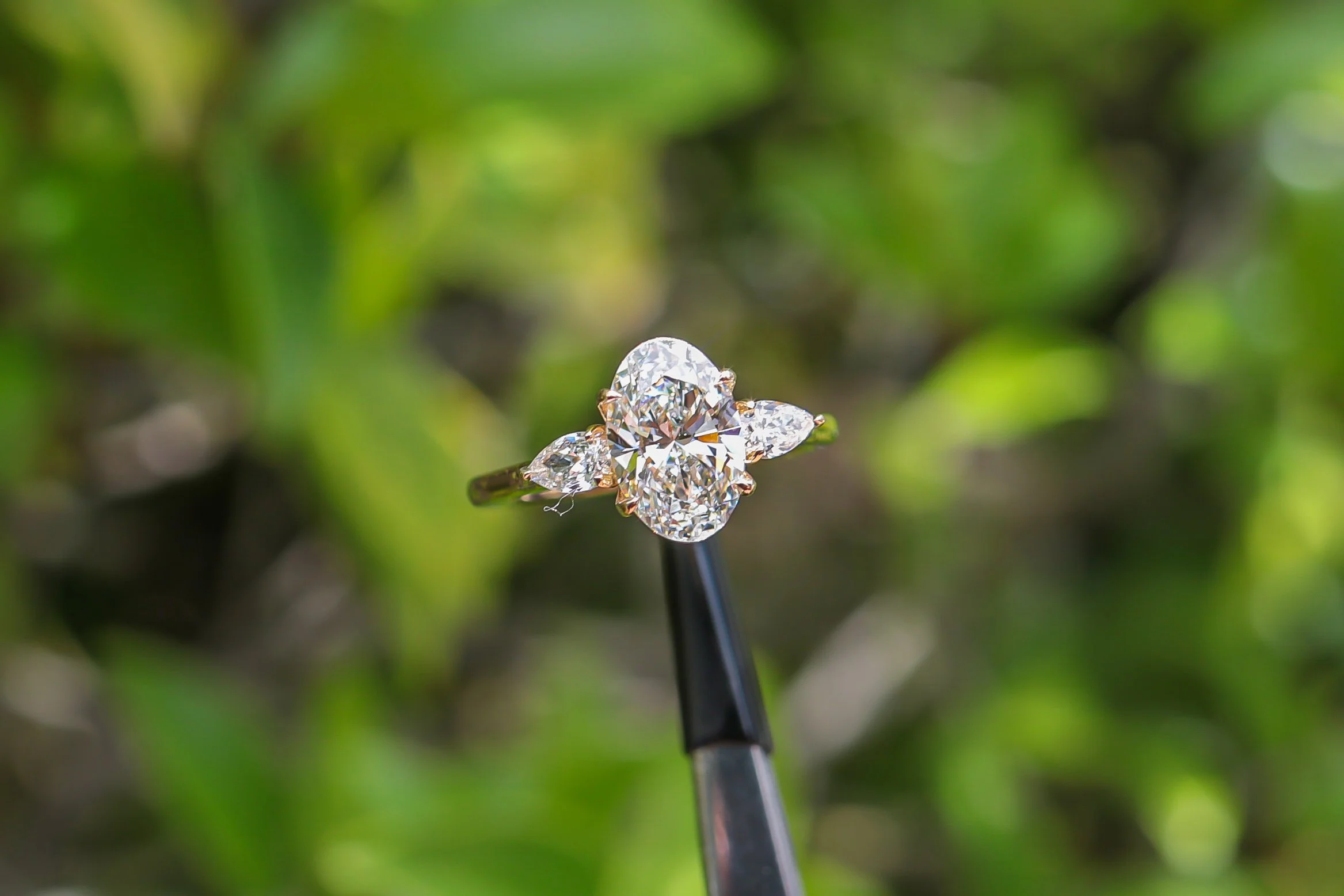 Trilogy Oval & Pear Engagement Ring