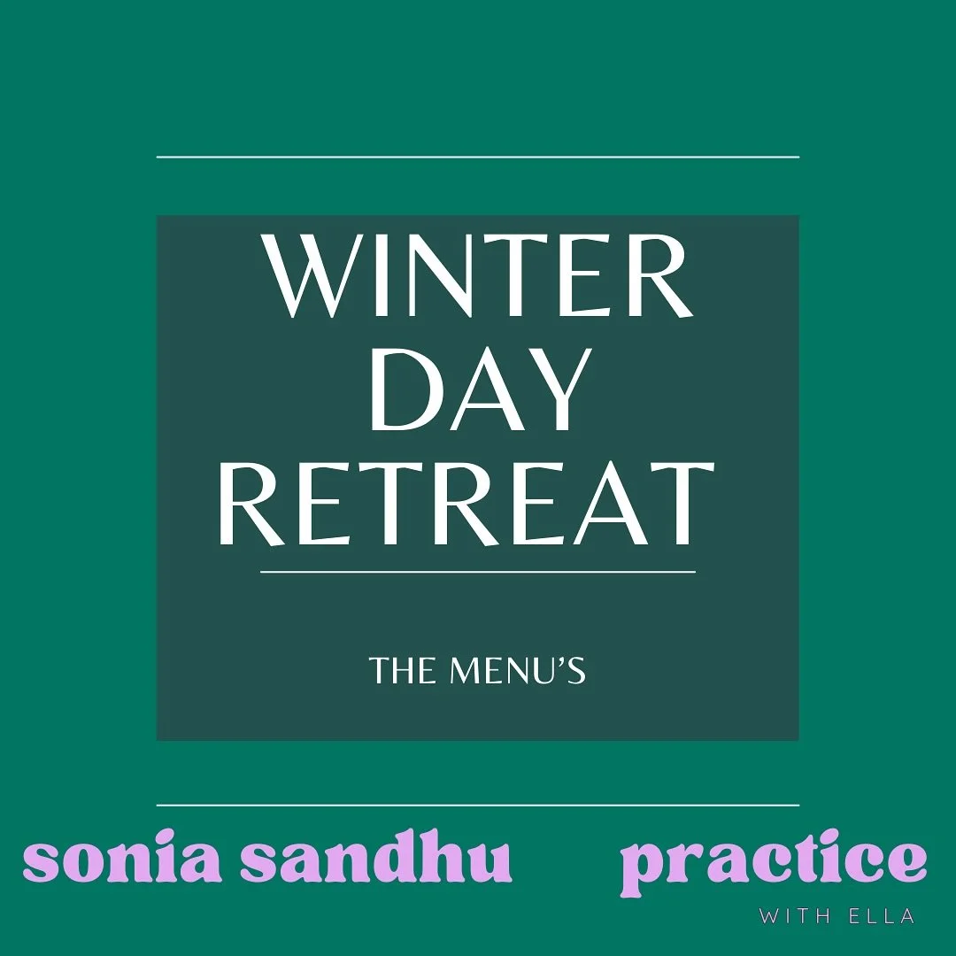 ❄️MENUS for the WINTER DAY RETREAT are here ❄️

Serving up the food we have @hungry_sonia 
To fuel a day of practice with me! 

If your getting to that point of the year when your thinking about how to take your practice forwards in 2026. 

Maybe you