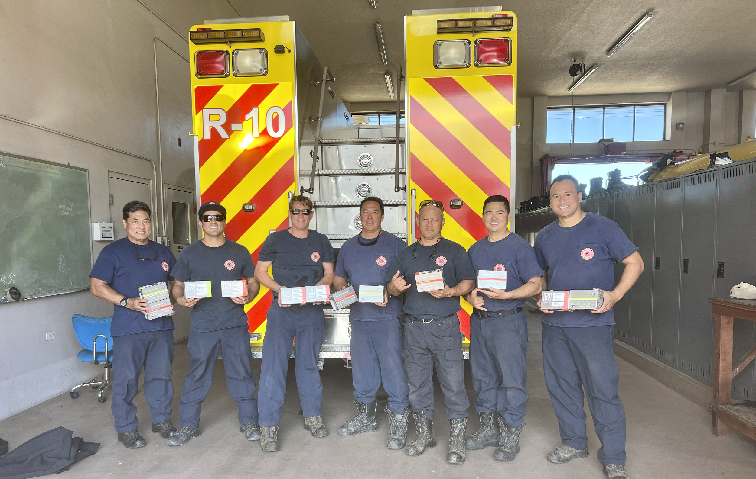 Donating LMNT boxes to the Maui Fire Department to mahalo them for being our local hero's during all emergencies, especially for fighting the Lahaina fire. 