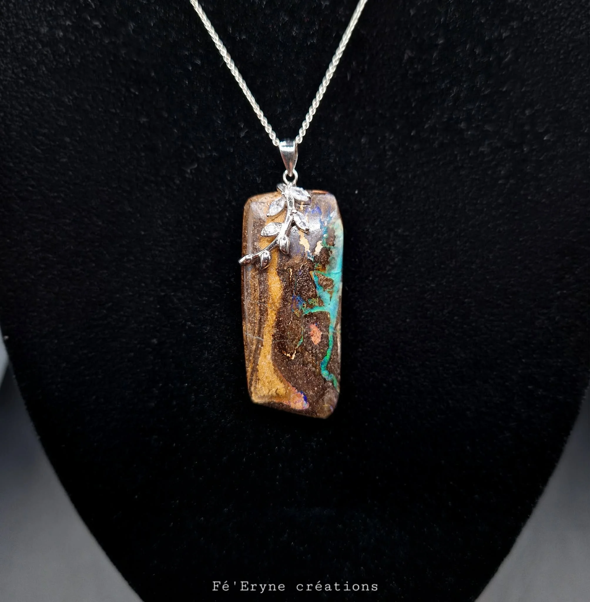 Collier Opale Boulder - Argent 925