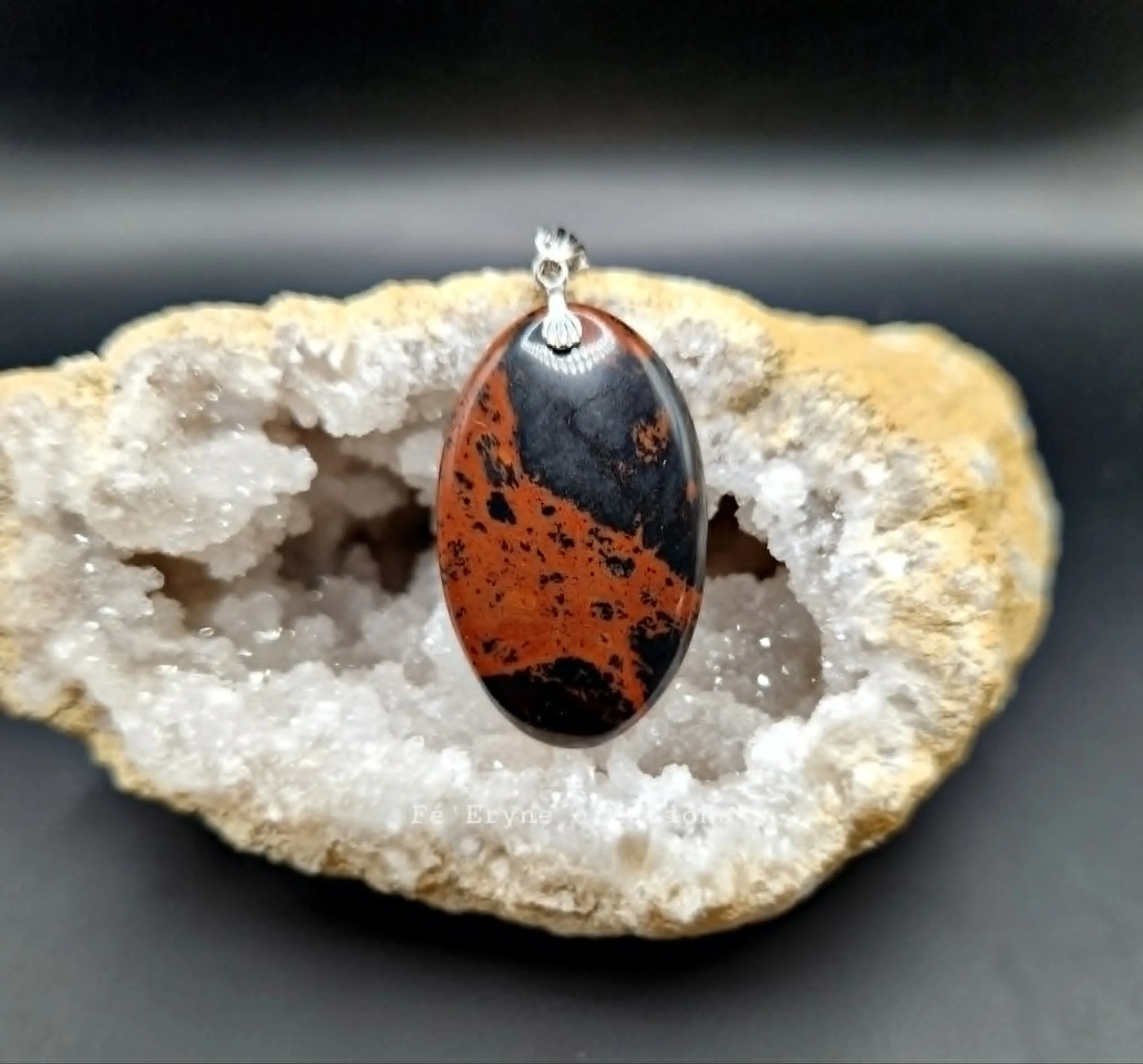 Collier Obsidienne Acajou