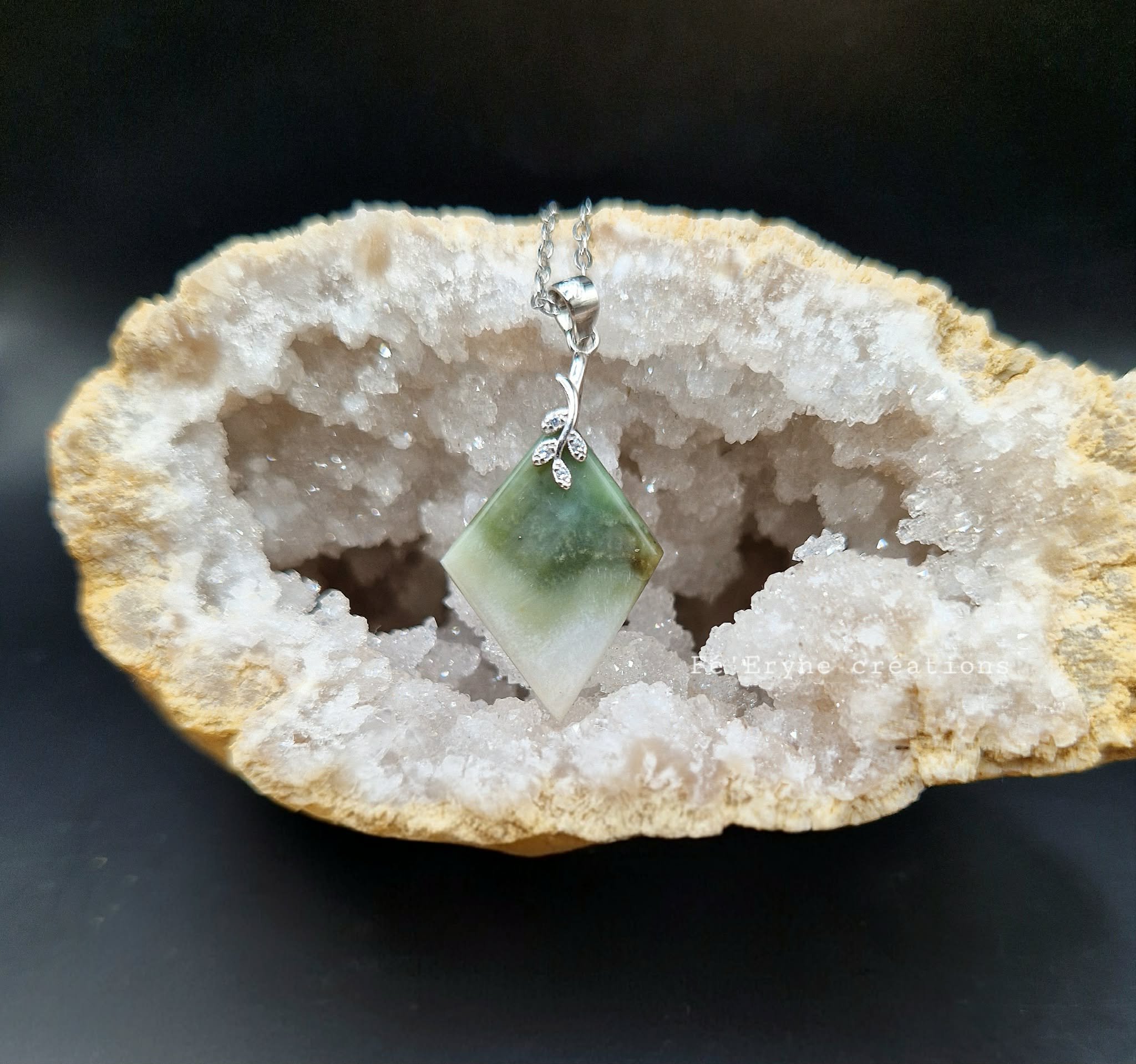 Collier Agate verte - Made in France