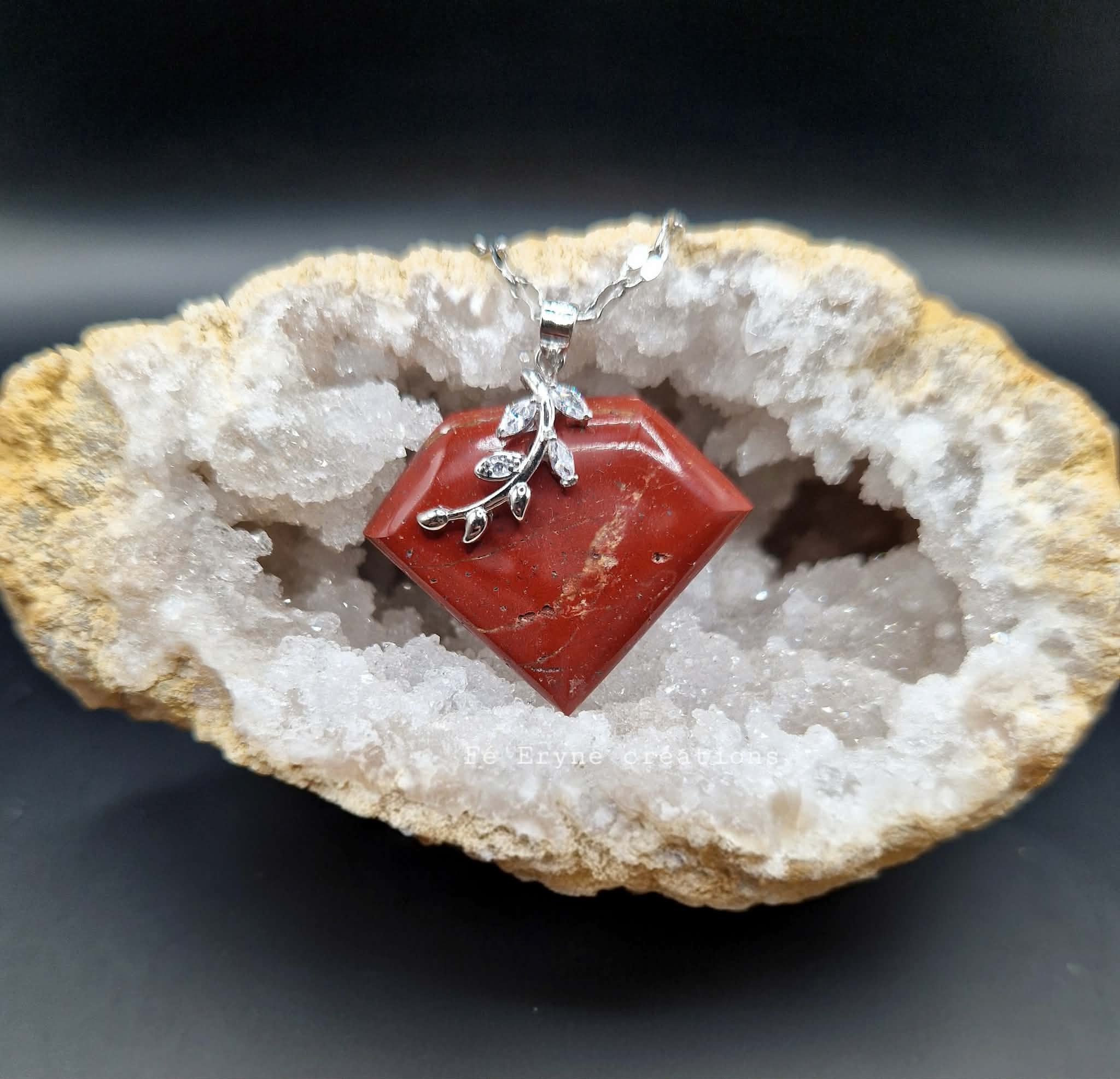 Collier Jaspe rouge - Made in France