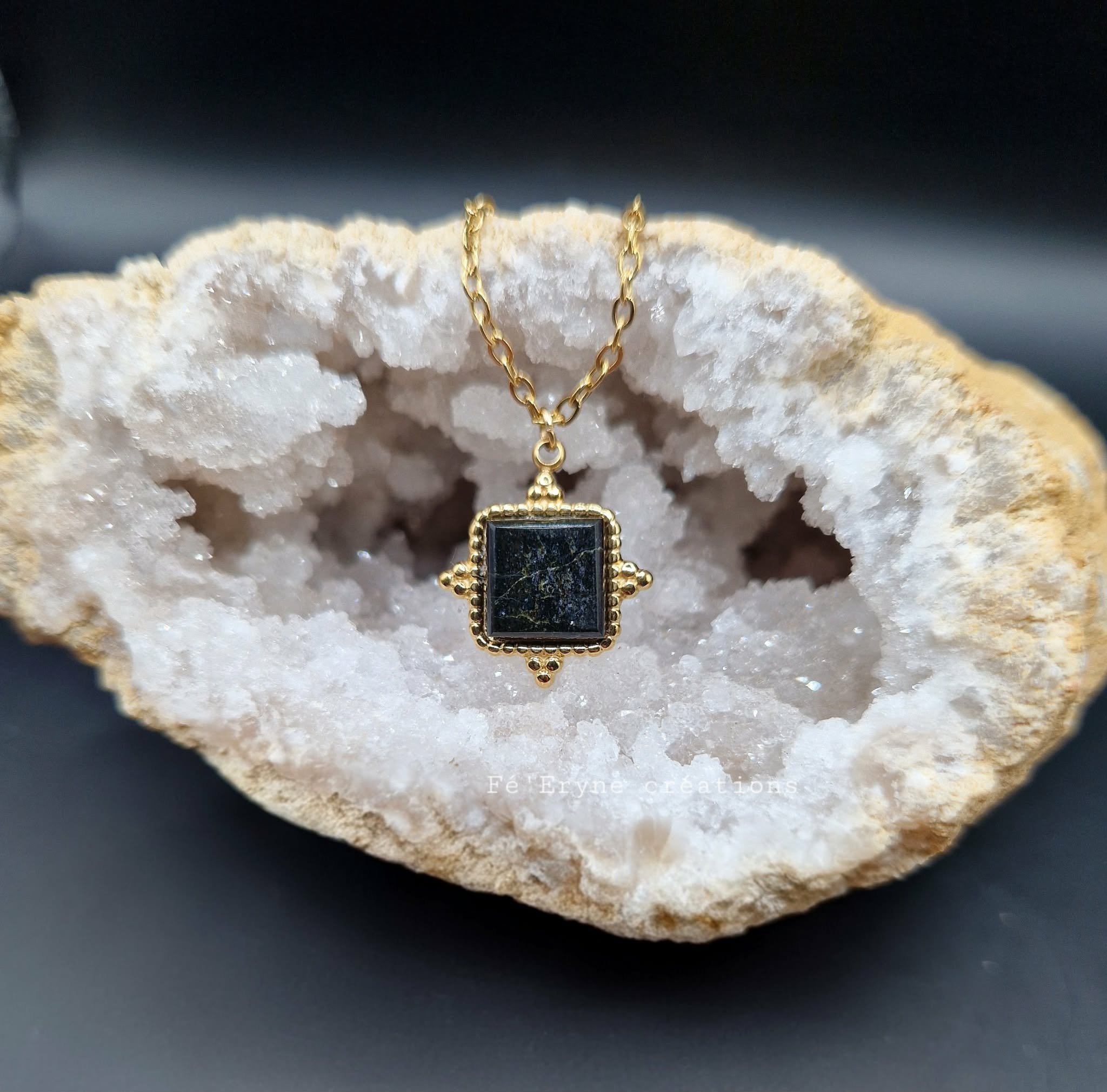 Collier Serpentine et Acier inoxydable - Made in France