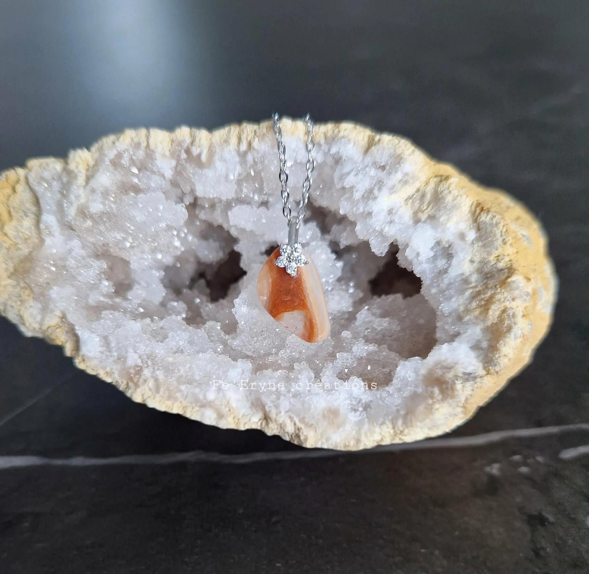 Collier Calcite ferrugineuse - Made in France