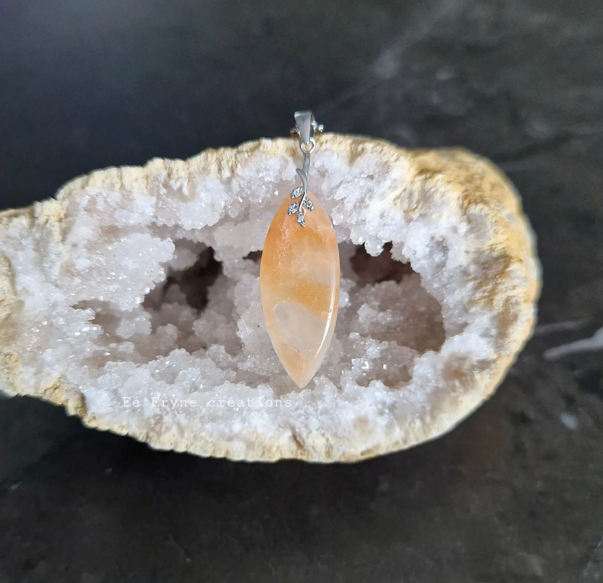 Collier Calcite ferrugineuse - Made in France