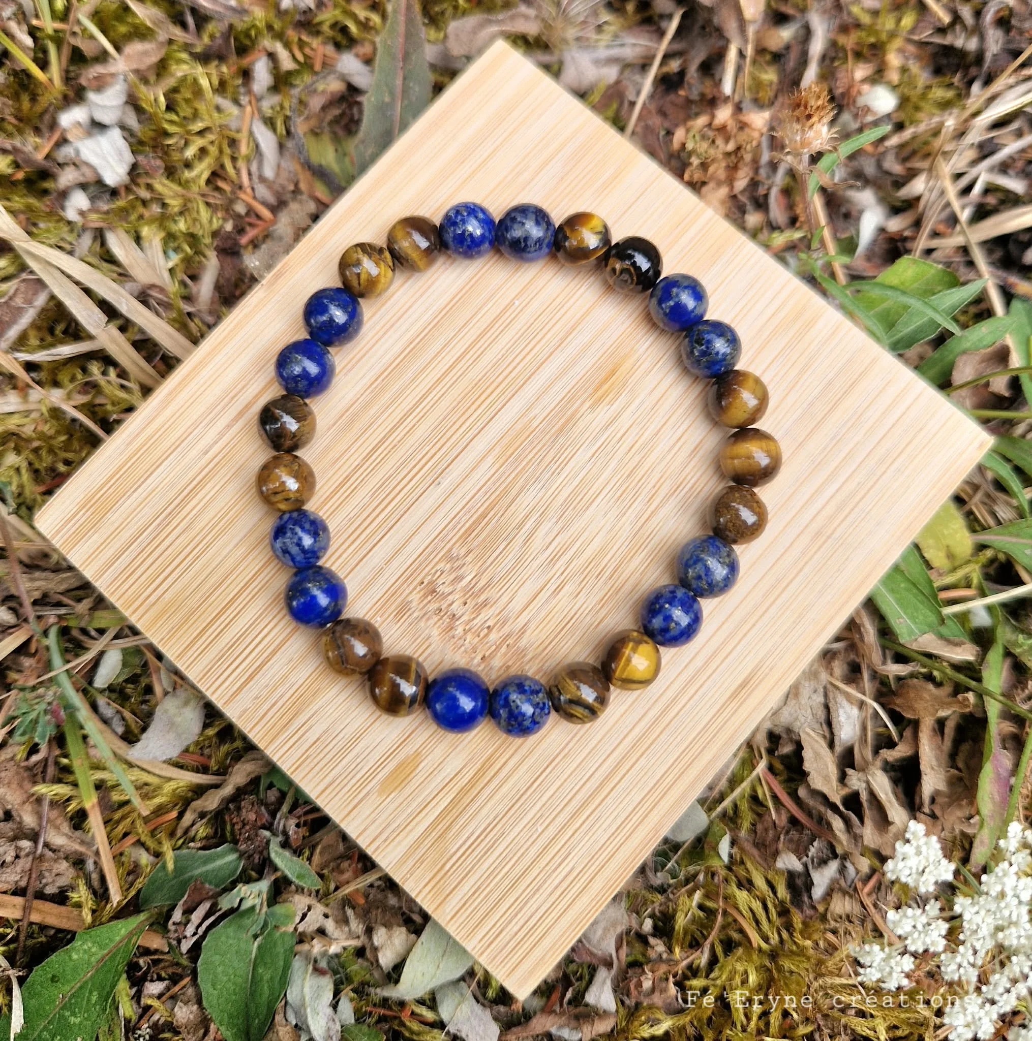 Bracelet Homme - Lapis Lazuli et Oeil de tigre