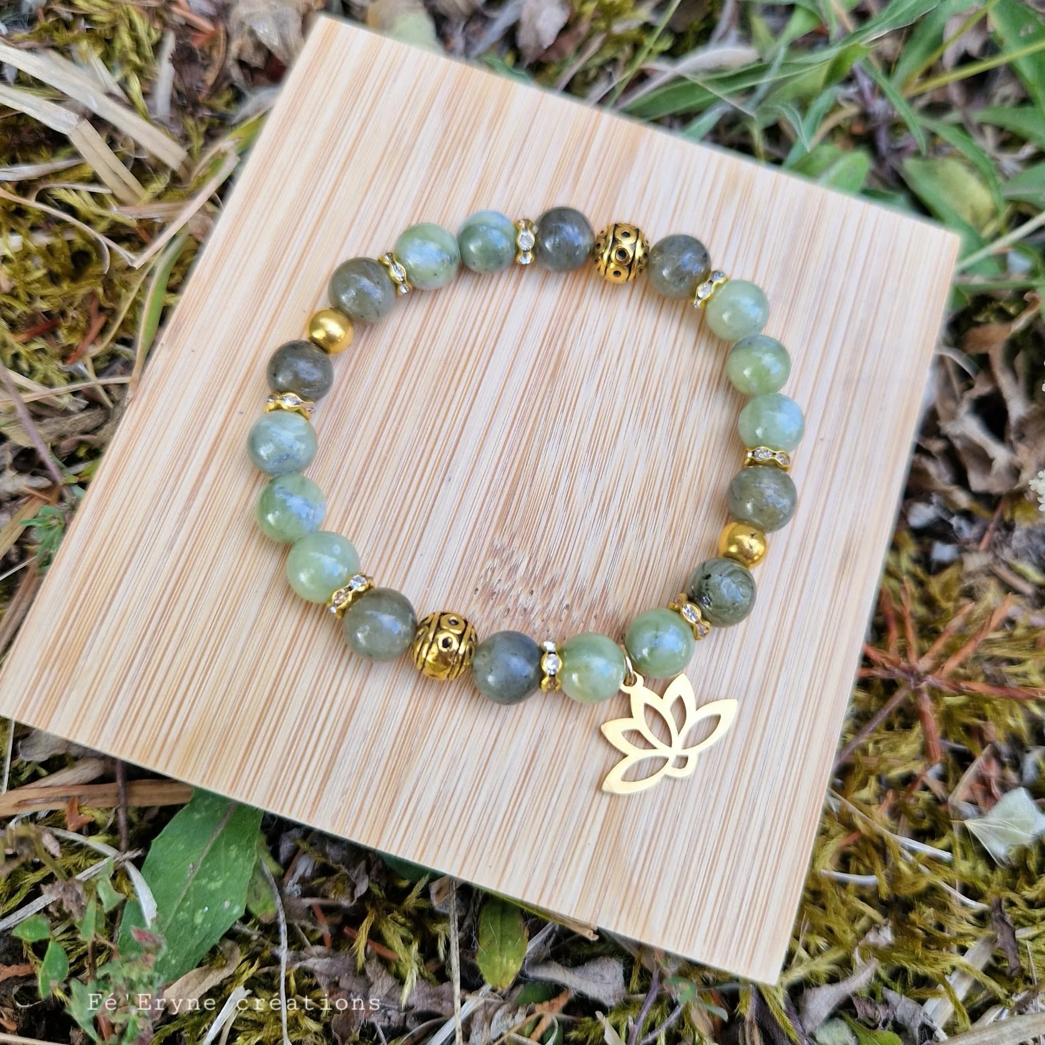 Bracelet Labradorite et Jade vert