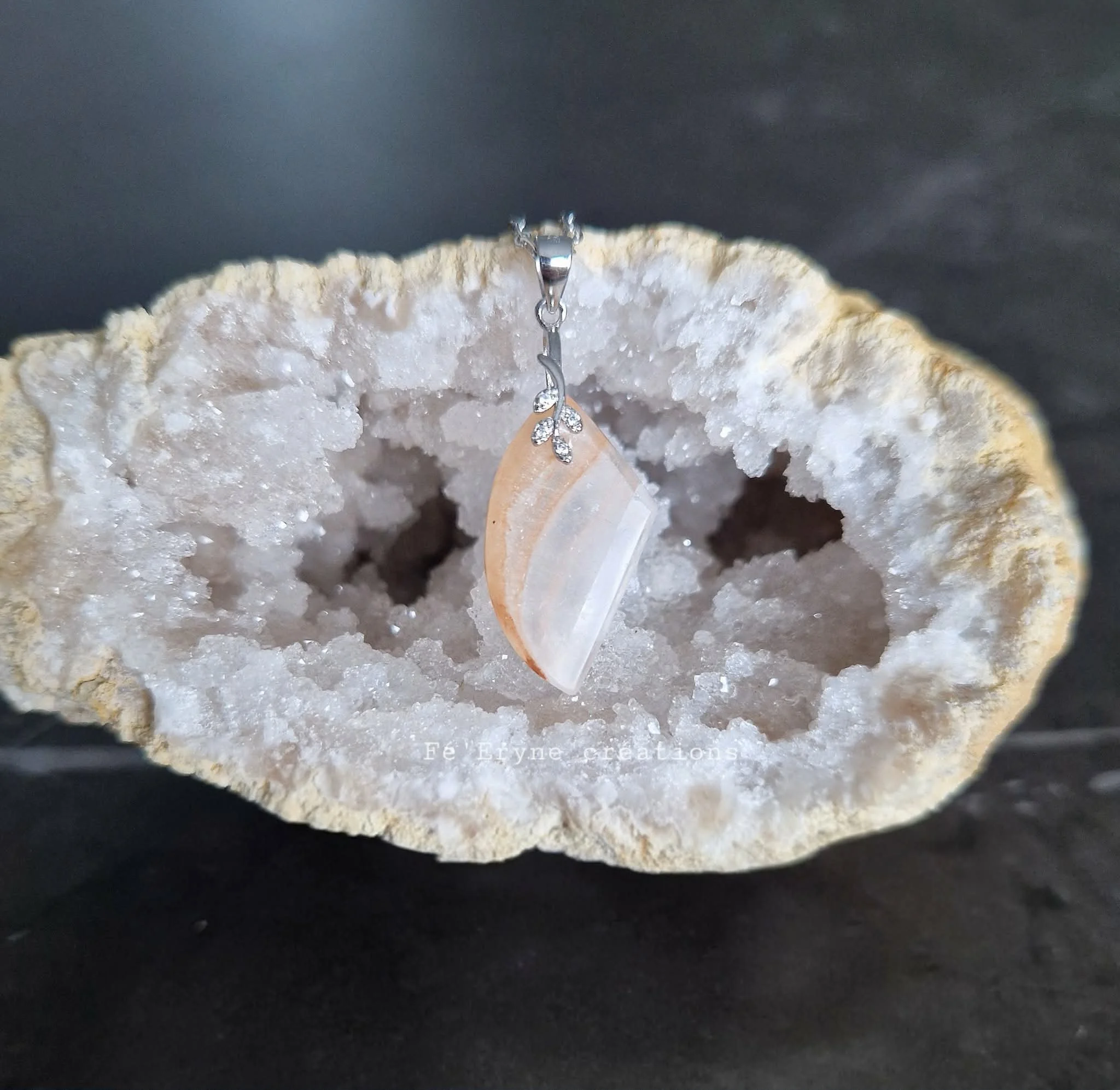 Collier Calcite ferrugineuse - Made in France