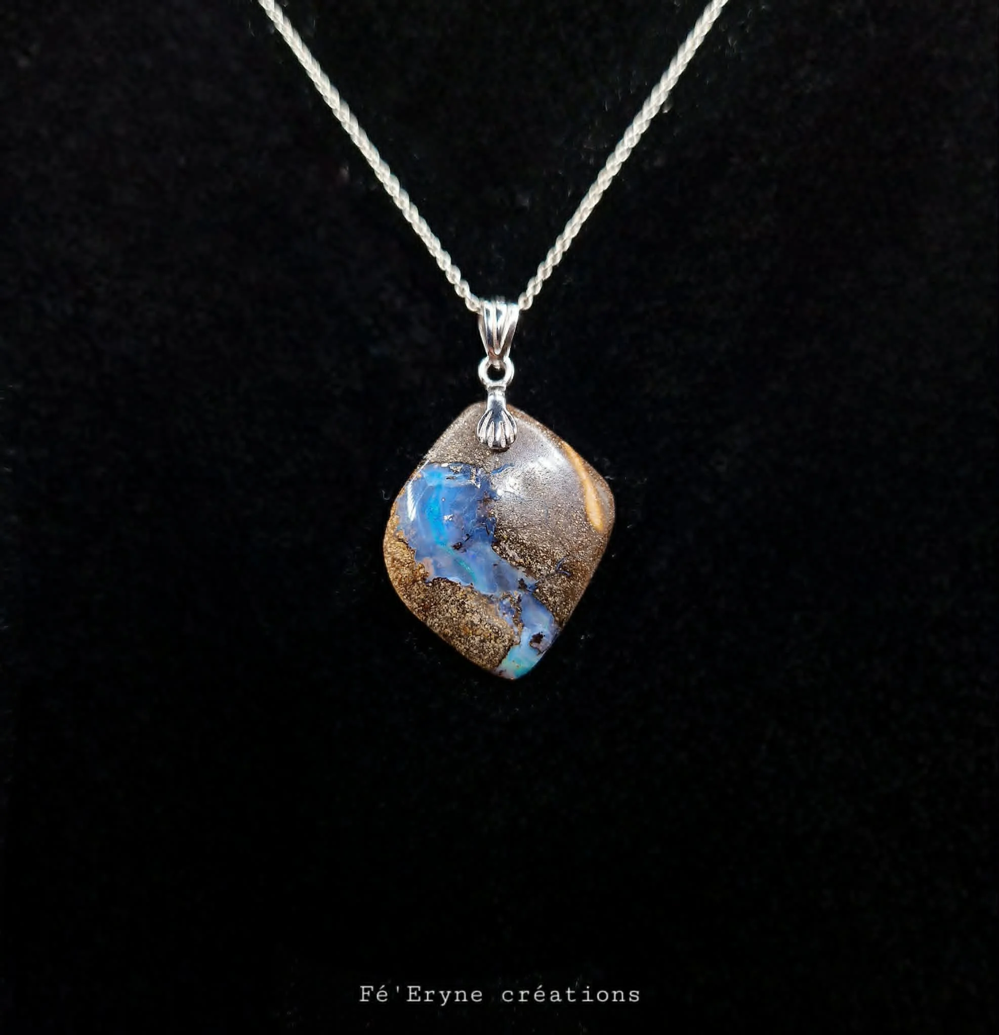 Collier Opale Boulder - Argent 925