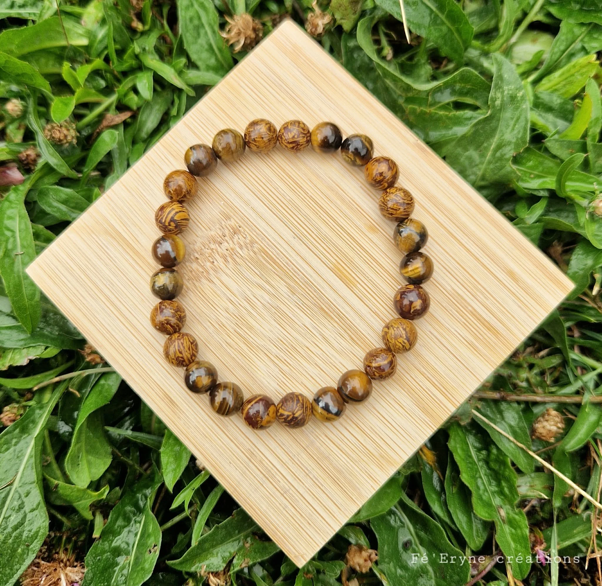 Bracelet Homme - Oeil de tigre et Jaspe Mariam