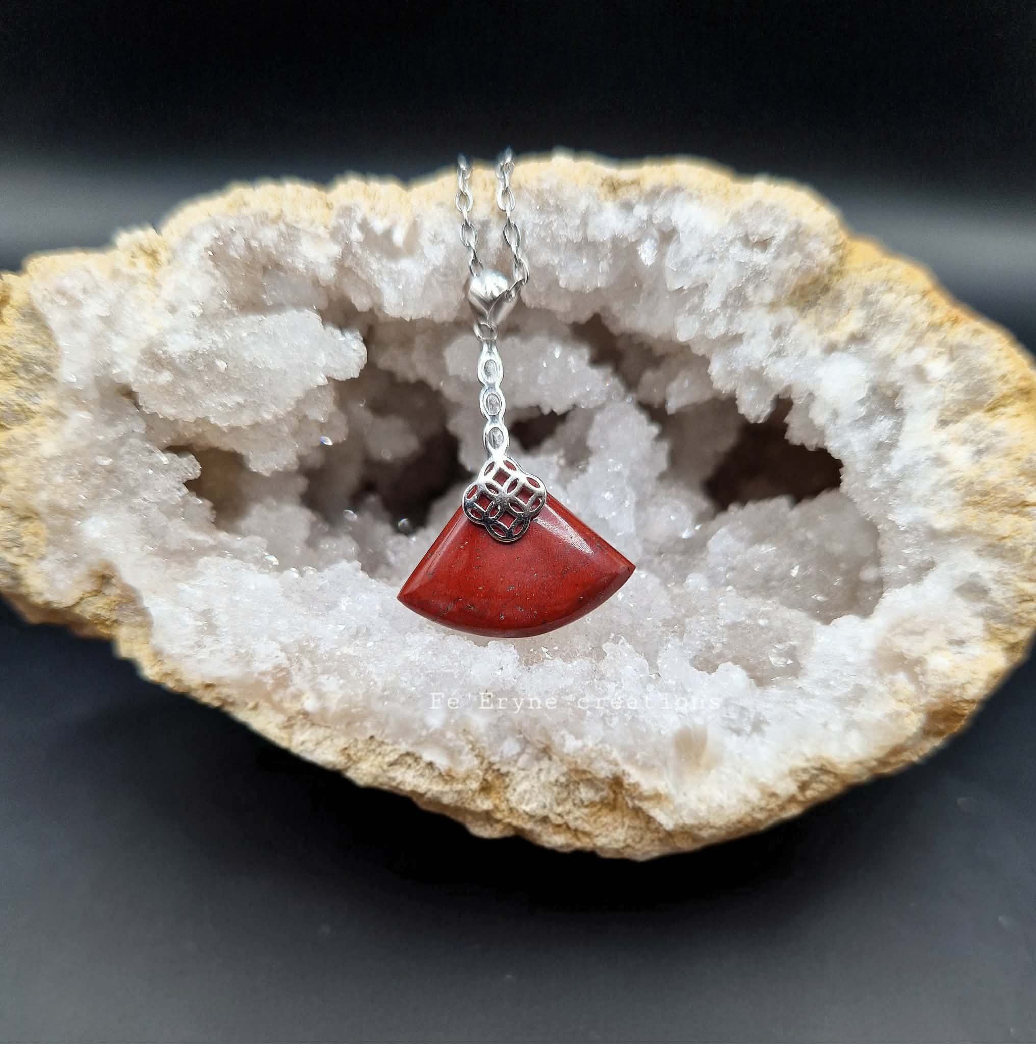 Collier Jaspe rouge - Made in France