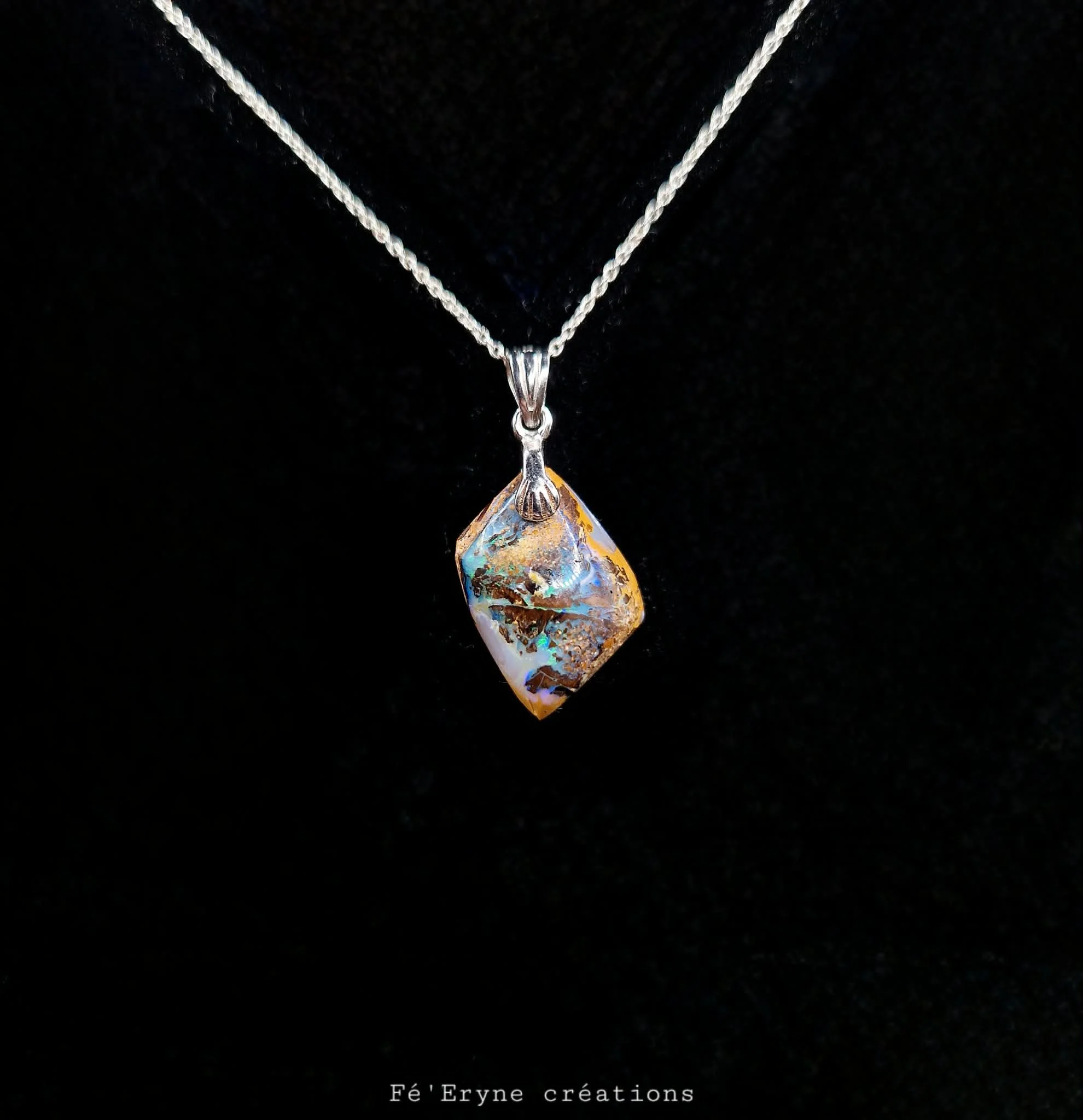 Collier Opale Boulder - Argent 925