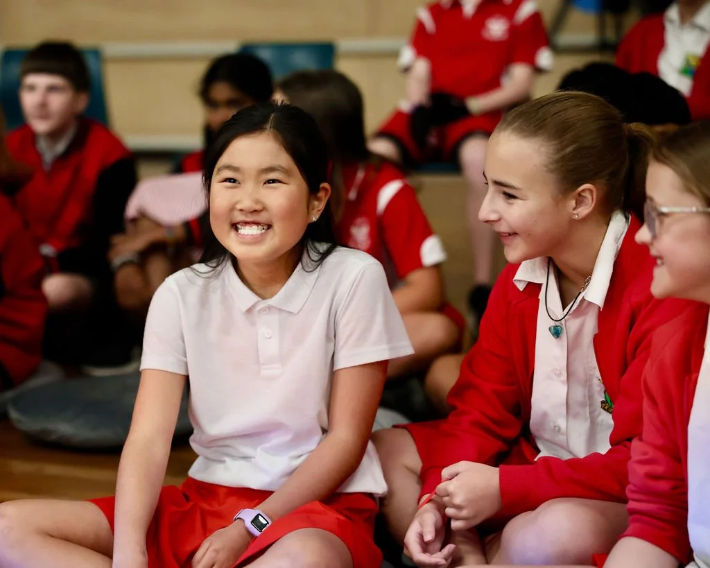 students with smiling faces