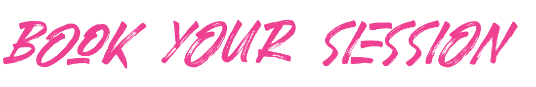Text reading 'Book Your Session' in pink, stylized font on a black background.