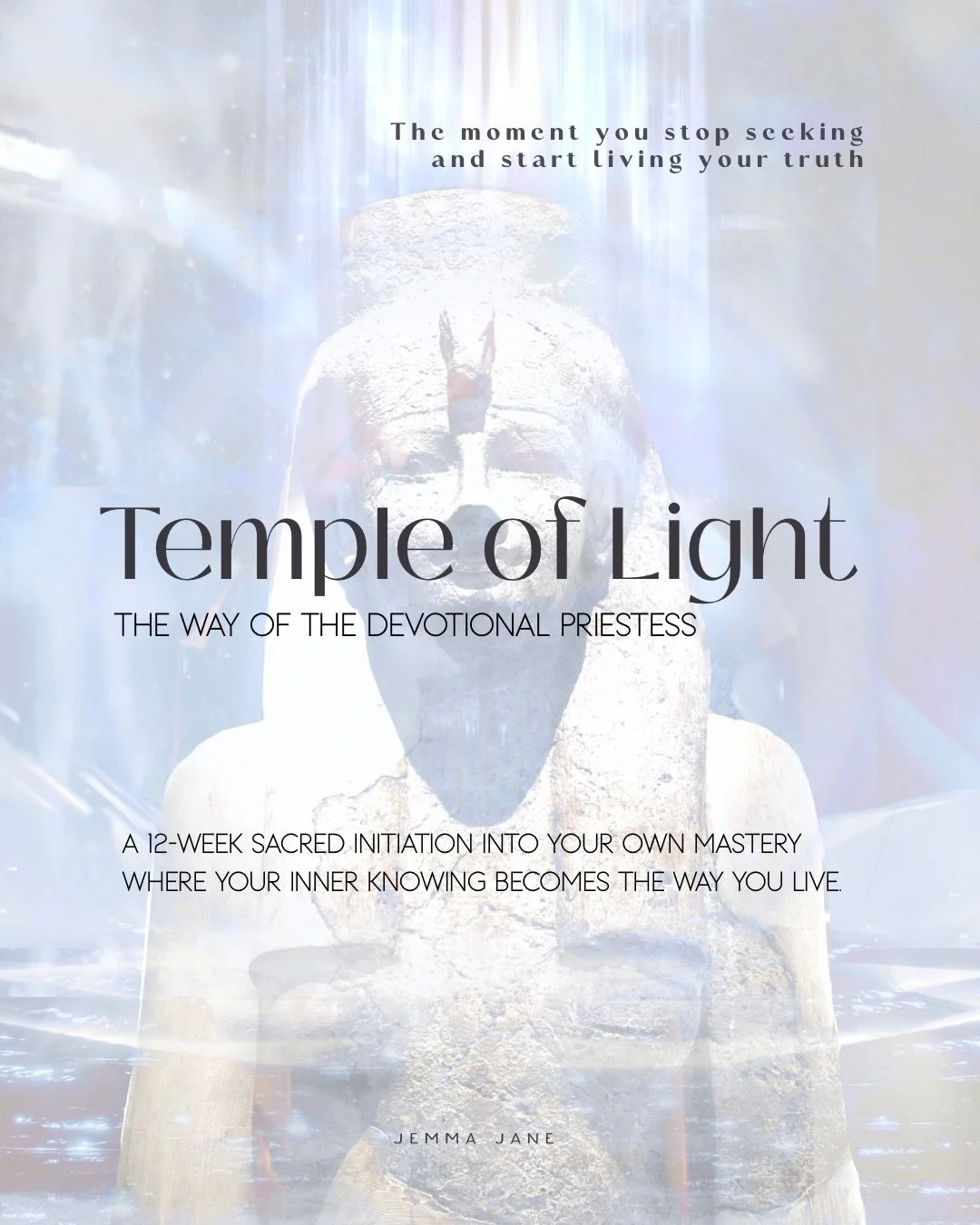 Temple of Light Starts April 26th 🤍

A 12-week sacred initiation into your own mastery 
Where your inner knowing becomes the way you live.

For the woman who is ready to own
Her voice
Her power
Her life

and start living what she already knows.

If 