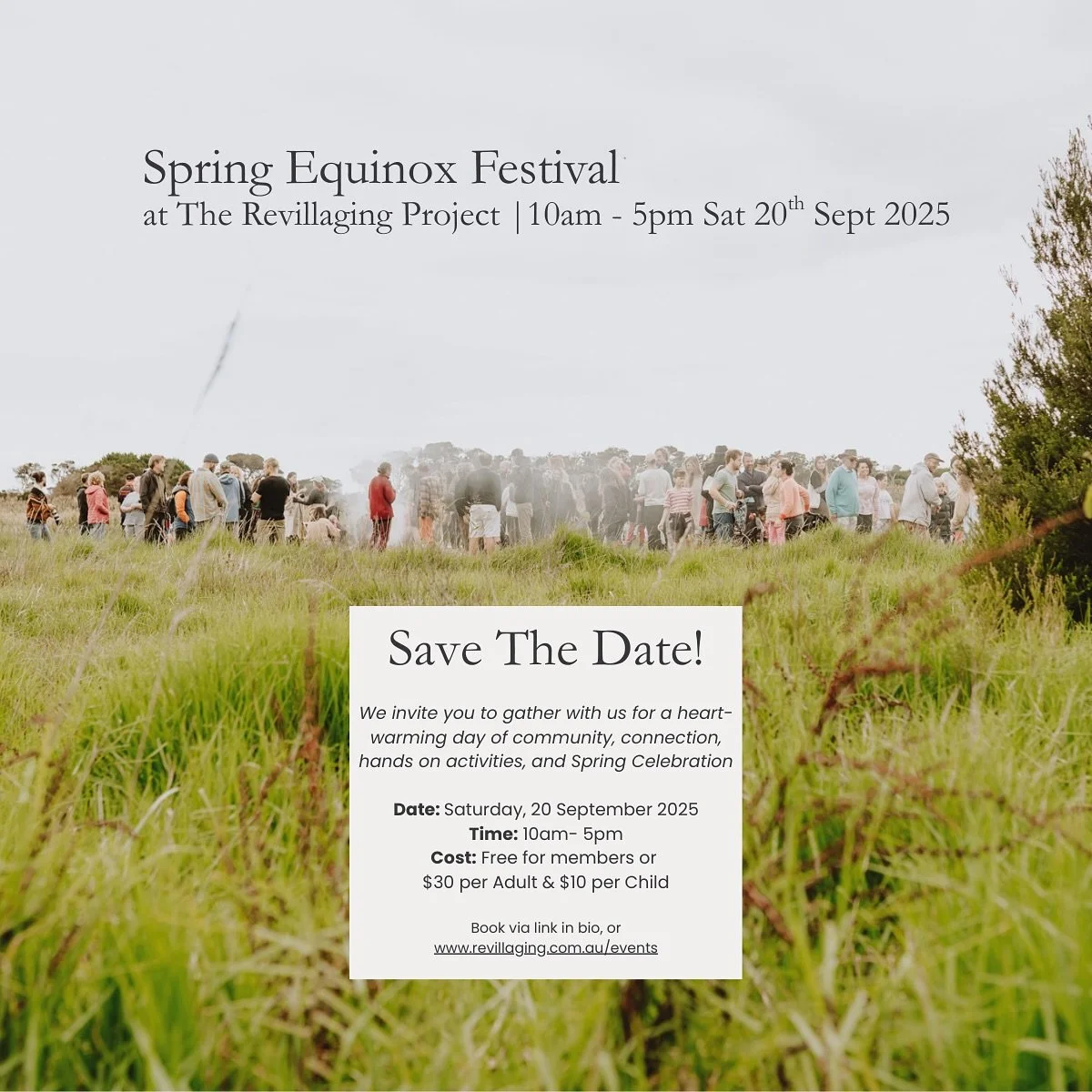 As the Spring is blooming, and we experience this moment of balance between day and night, we invite you to gather with us for a heart-warming day of community connection and seasonal celebration.

🗓️Saturday Sept 20- save the date! 

We&rsquo;re th