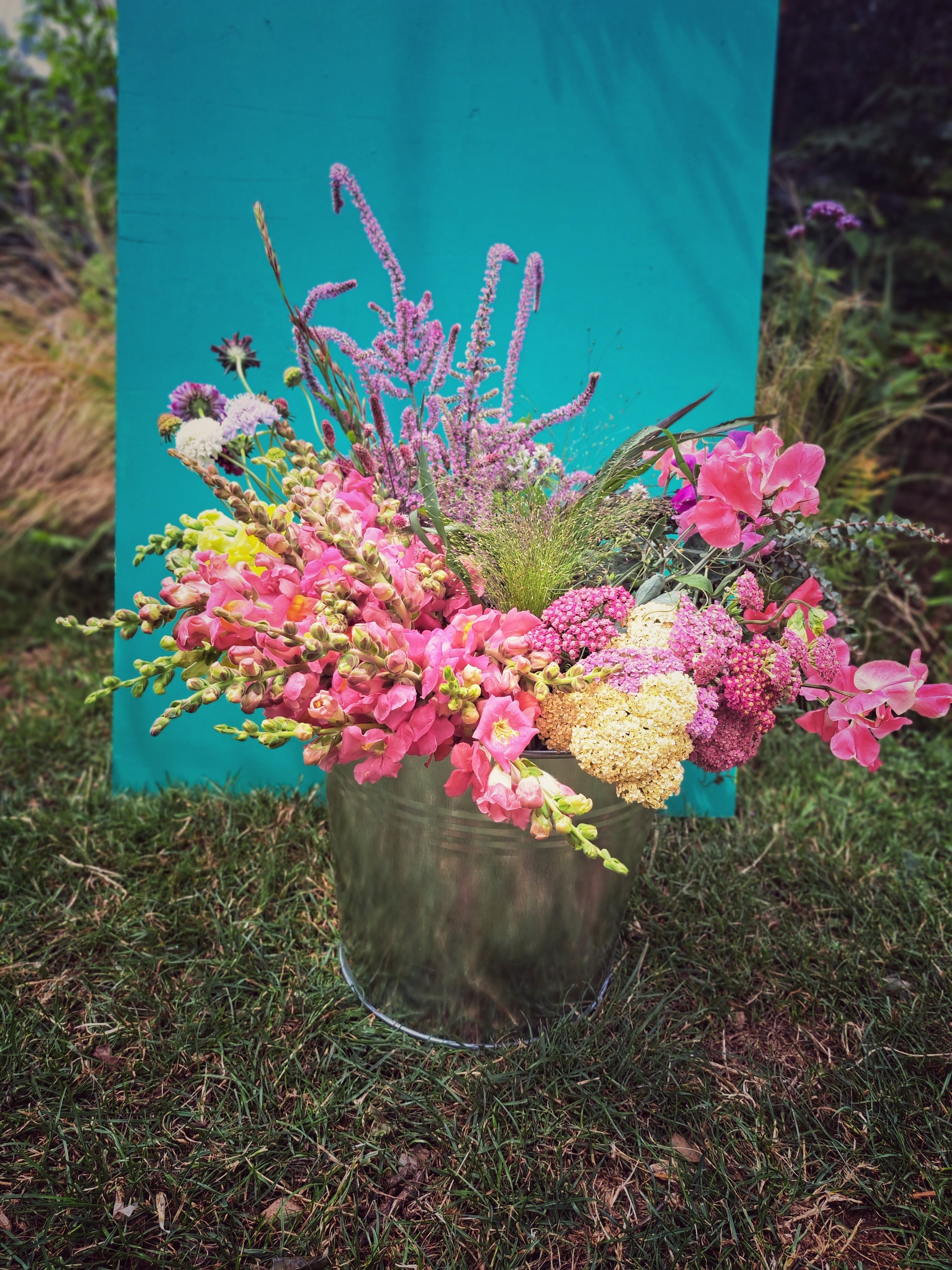 Flower arrangers bucket DIY Flowers — Shallow Ford Flowers Flower