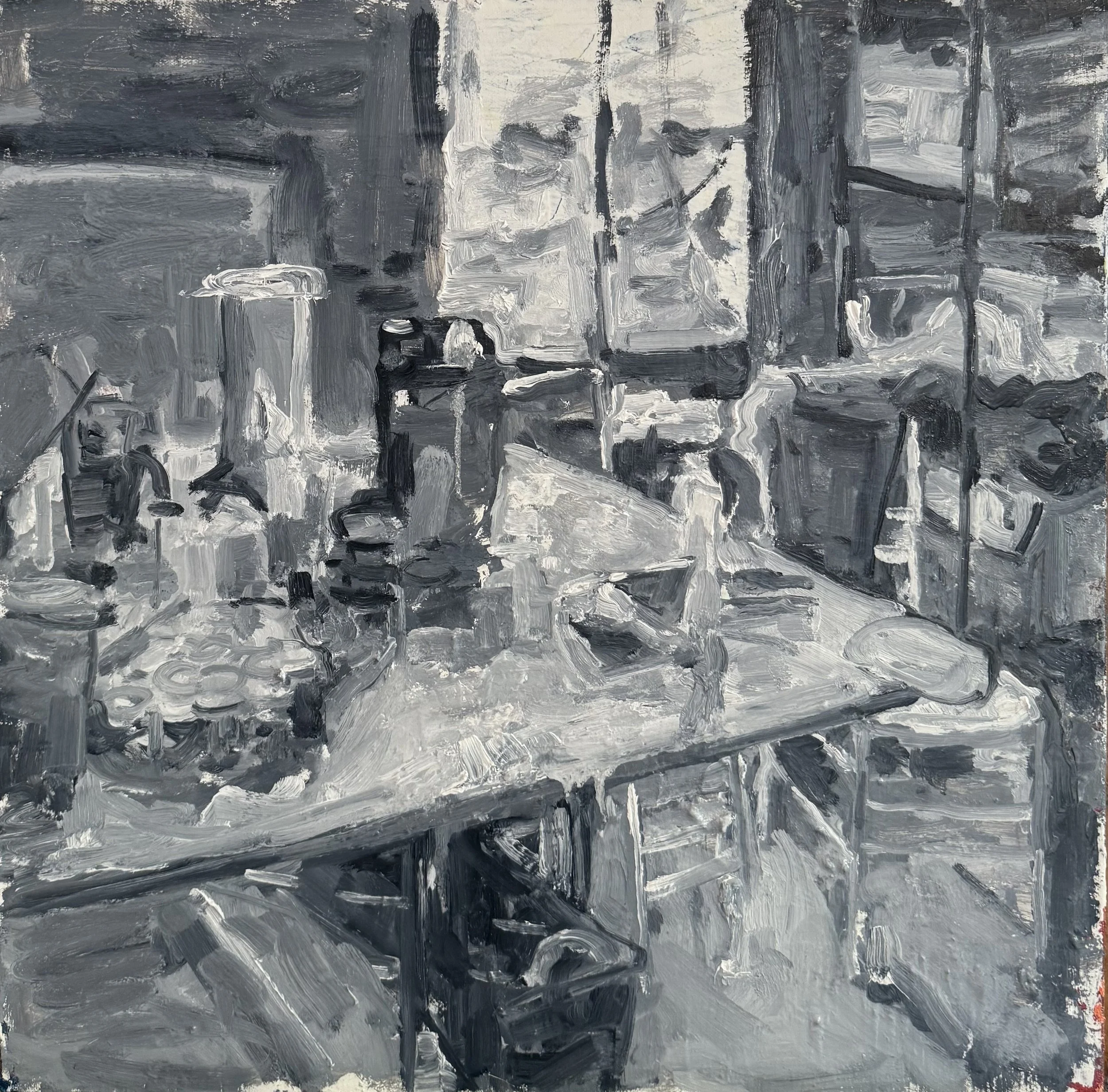 345.July Studio(2), 20"x20", oil on canvas, 2025