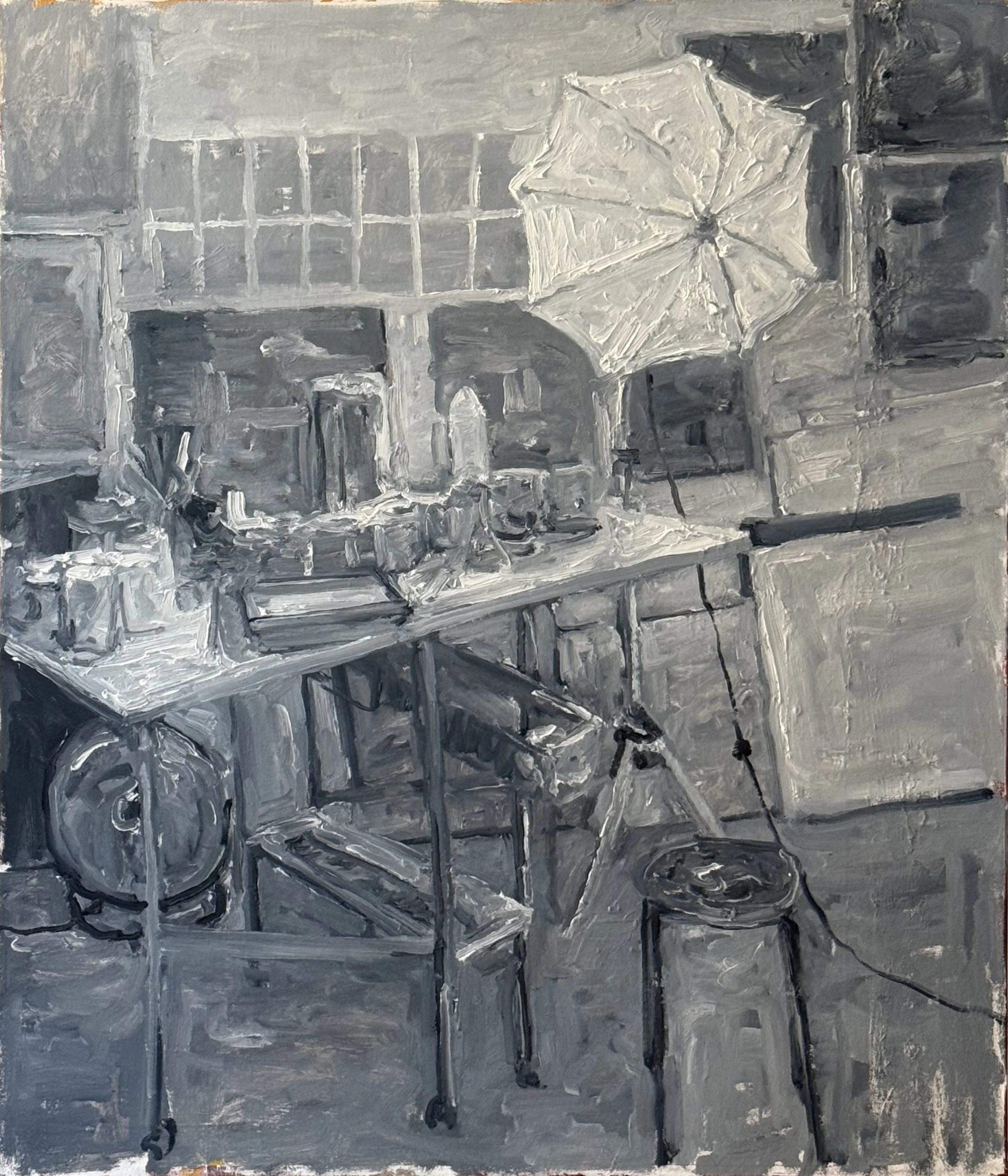 345.August Studio(14), 28"x24", oil on canvas, 2025