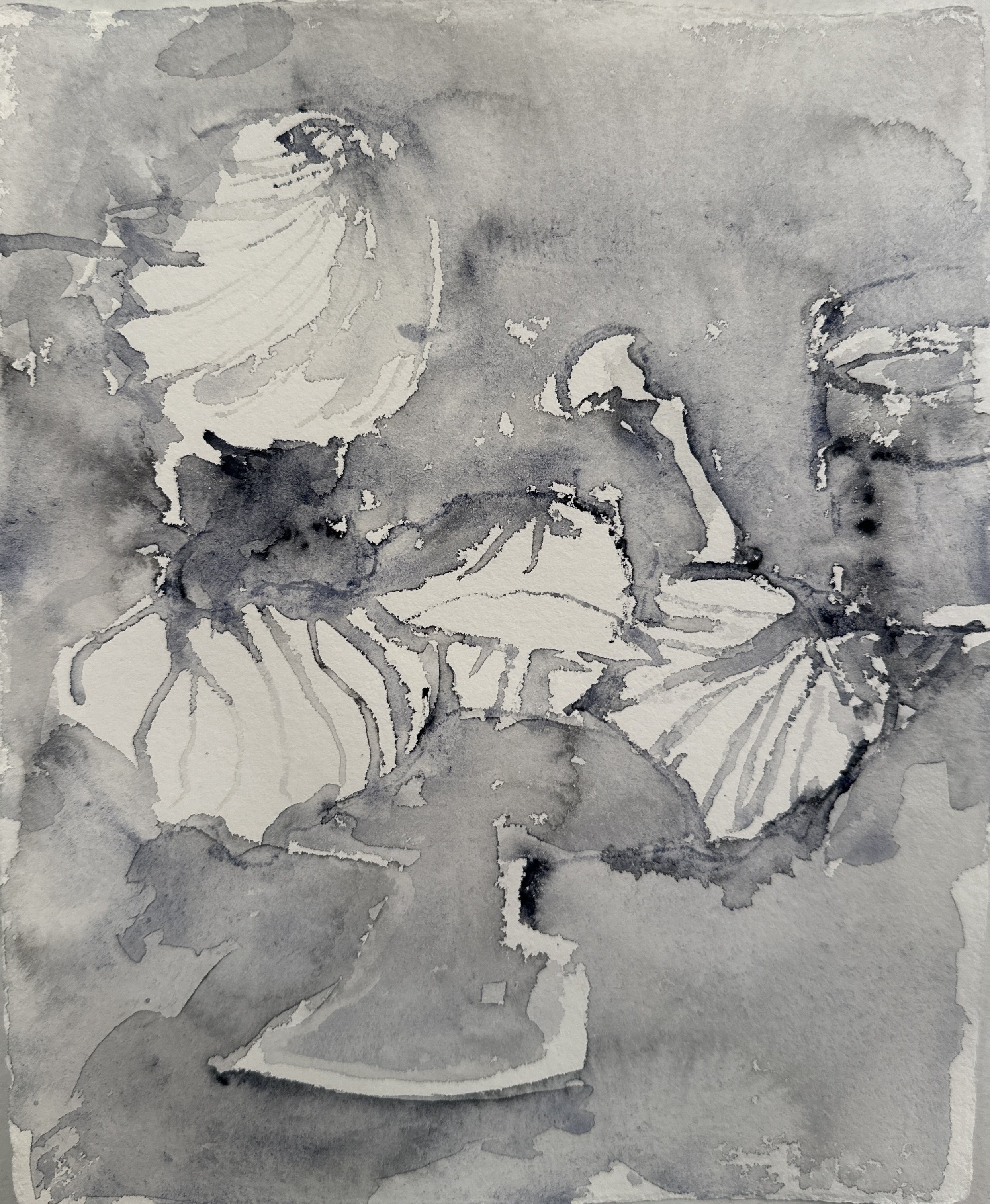 8.22/30, watercolor, reed pen and brush, 10"x8", 2022