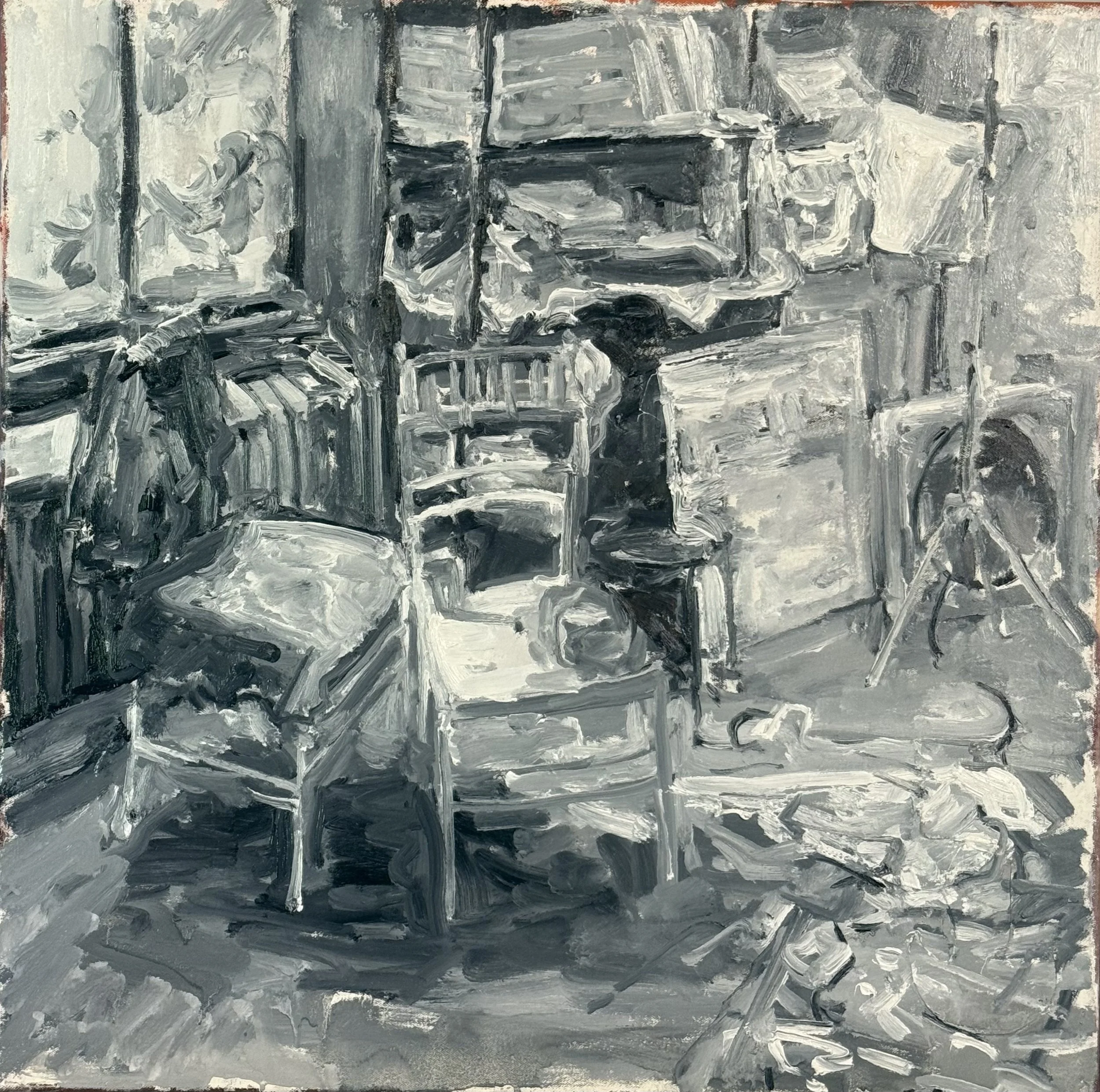 345.July Studio(7), 26"x26", oil on canvas, 2025