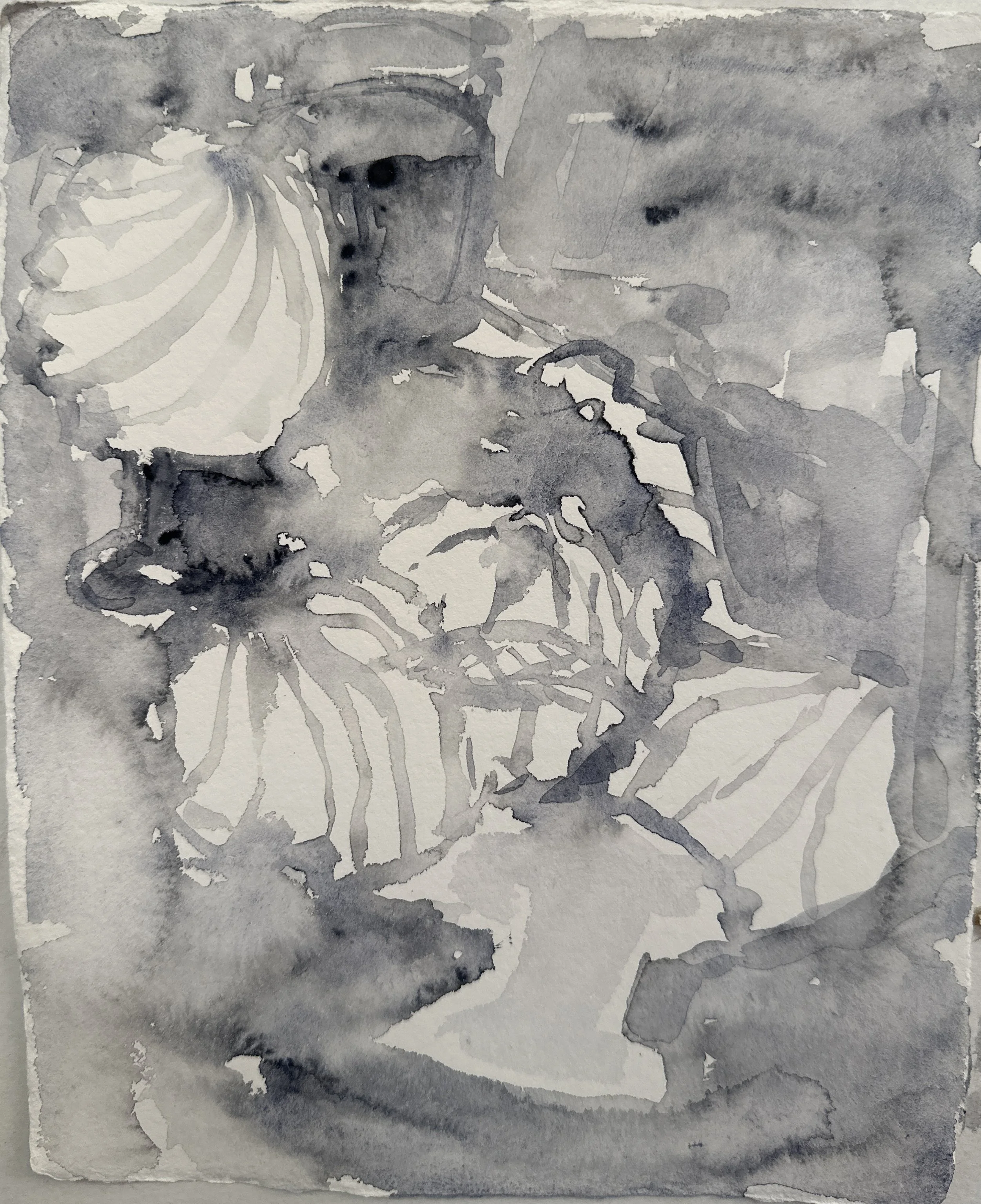 8.22/26, watercolor, reed pen and brush, 10"x8", 2022