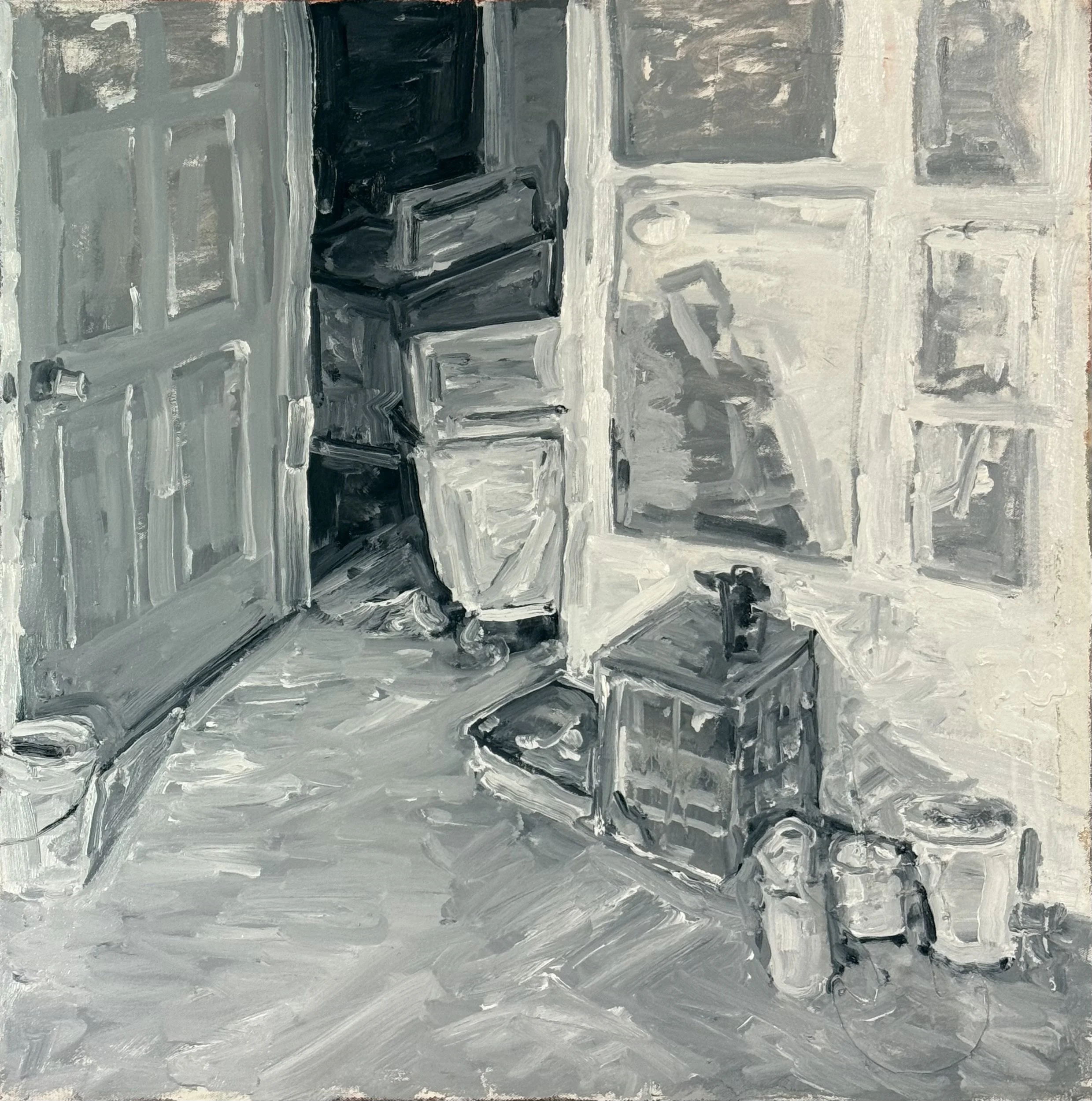 345.July Studio(6), 26"x26", oil on canvas, 2025