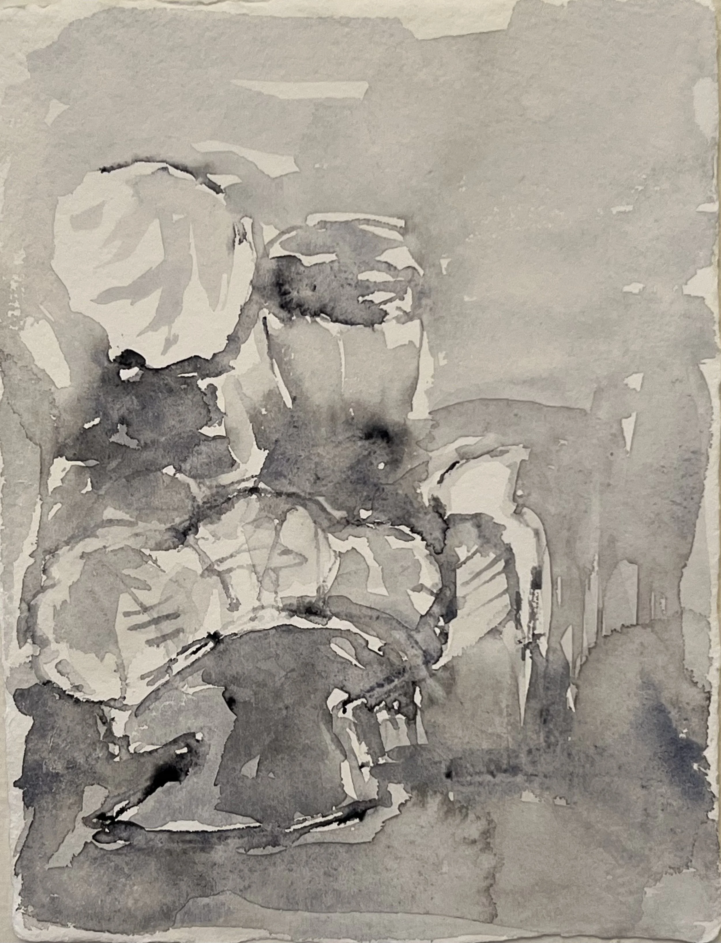 8.22/3, watercolor, reed pen and brush, 8"x6", 2022