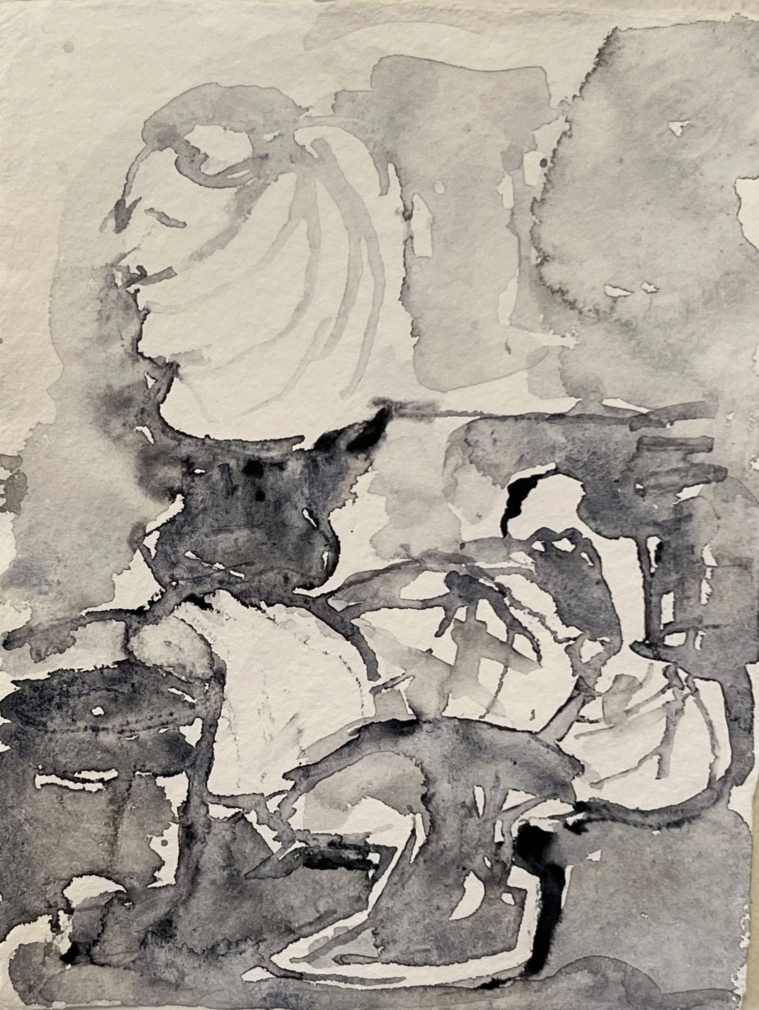 8.22/14, watercolor, reed pen and brush, 8"x6", 2022