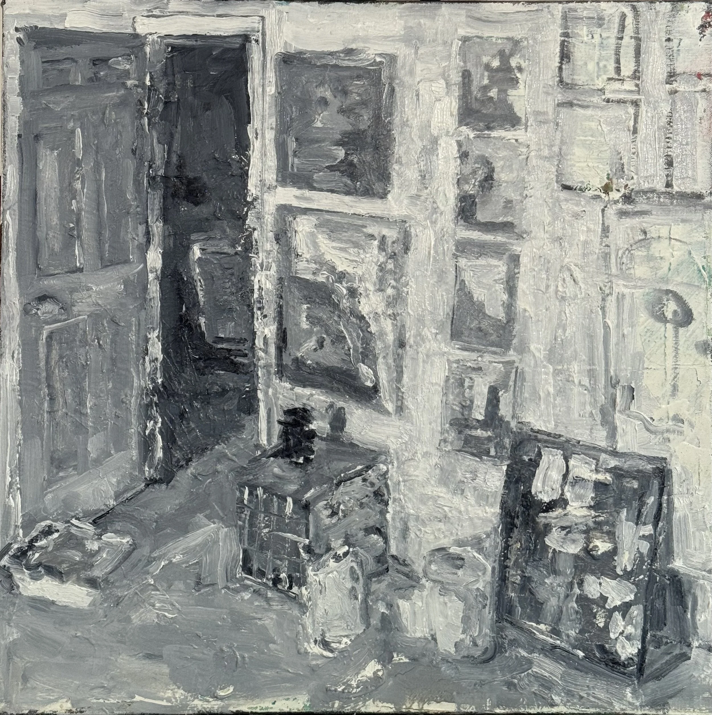 345.July Studio(3), 22"x22", oil on canvas, 2025