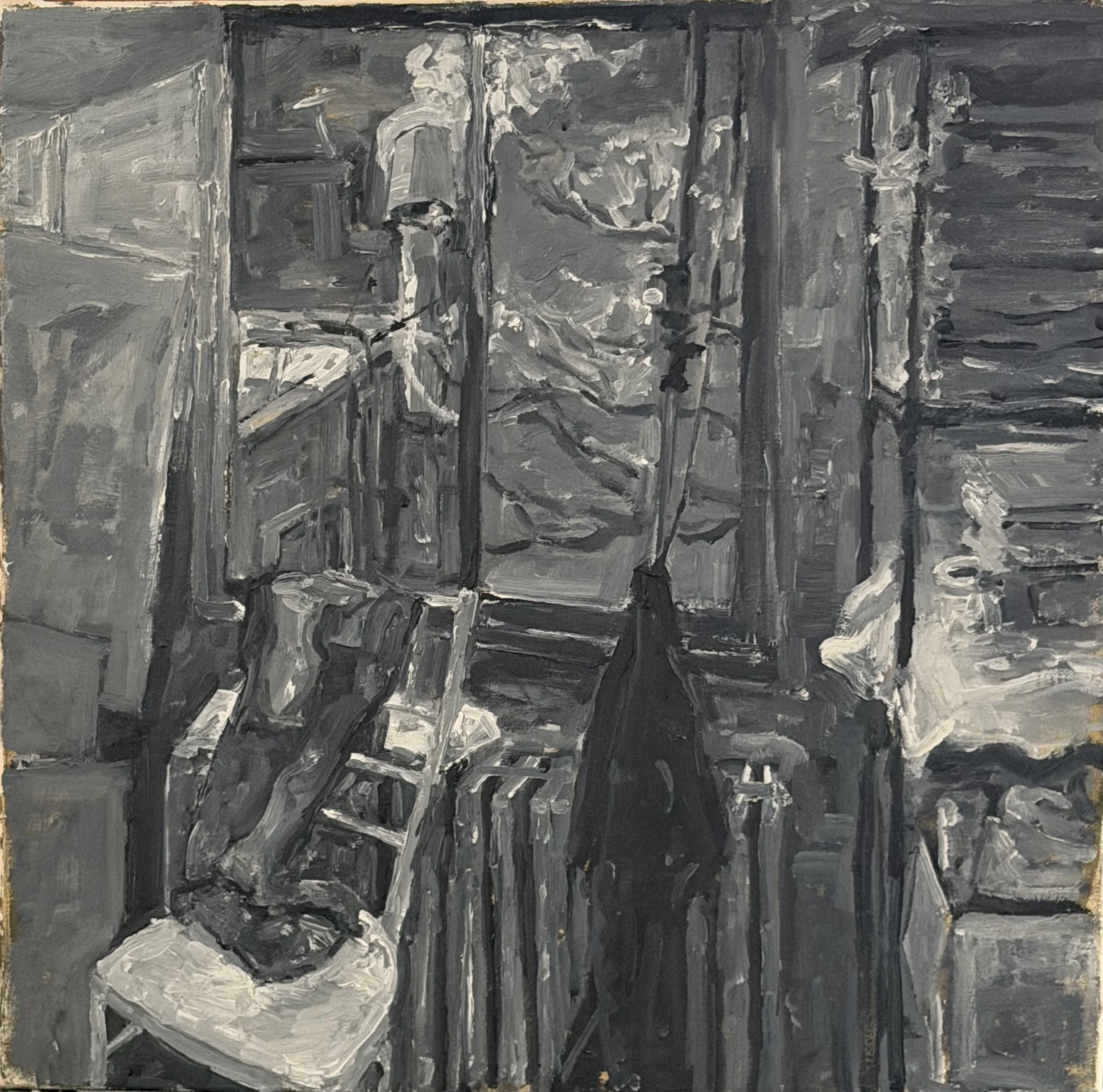 345.December Studio(25), 20"x20", oil on canvas, 2025