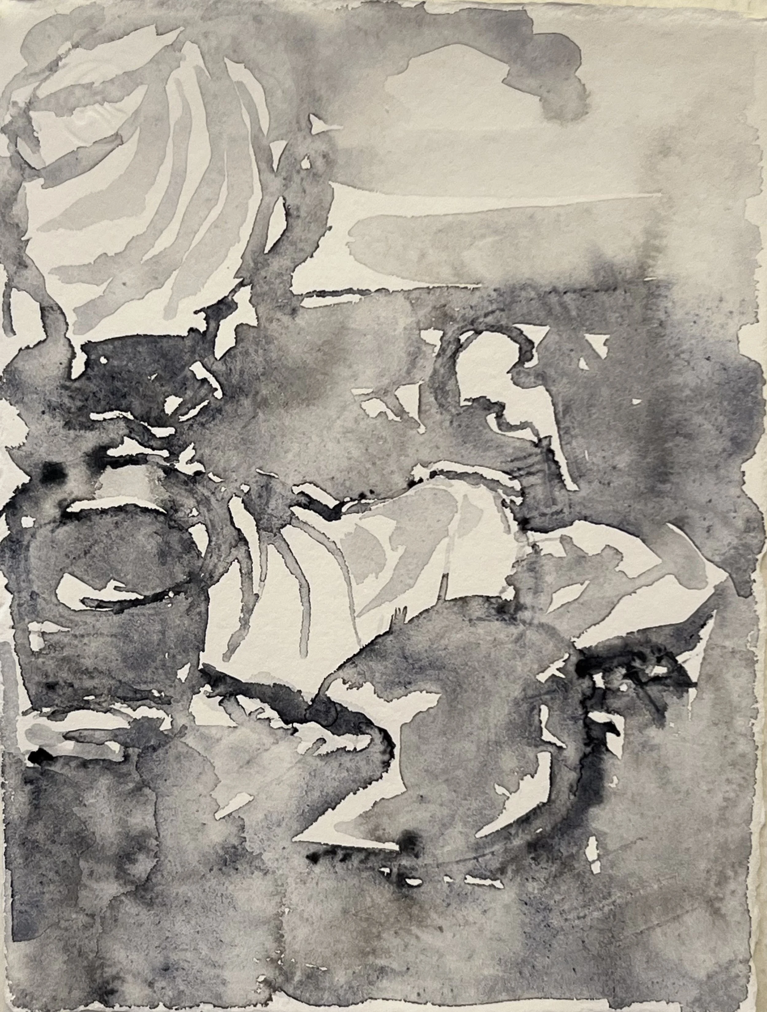 8.22/8, watercolor, reed pen and brush, 8"x6", 2022