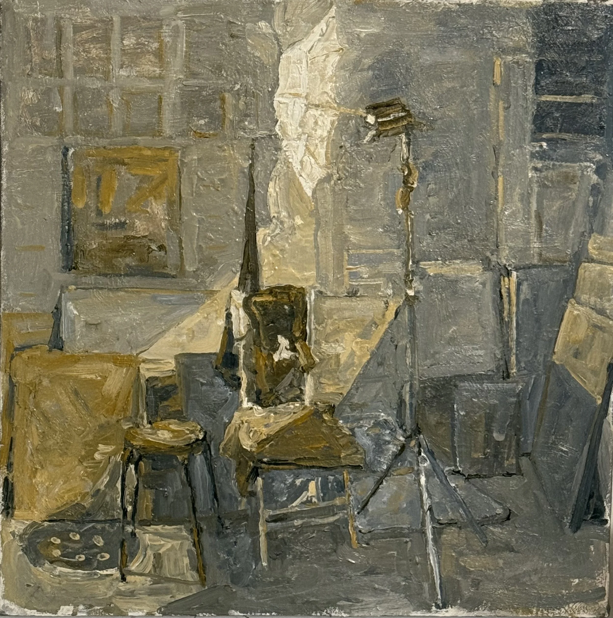 345.August Studio(10), 20"x20", oil on canvas, 2025