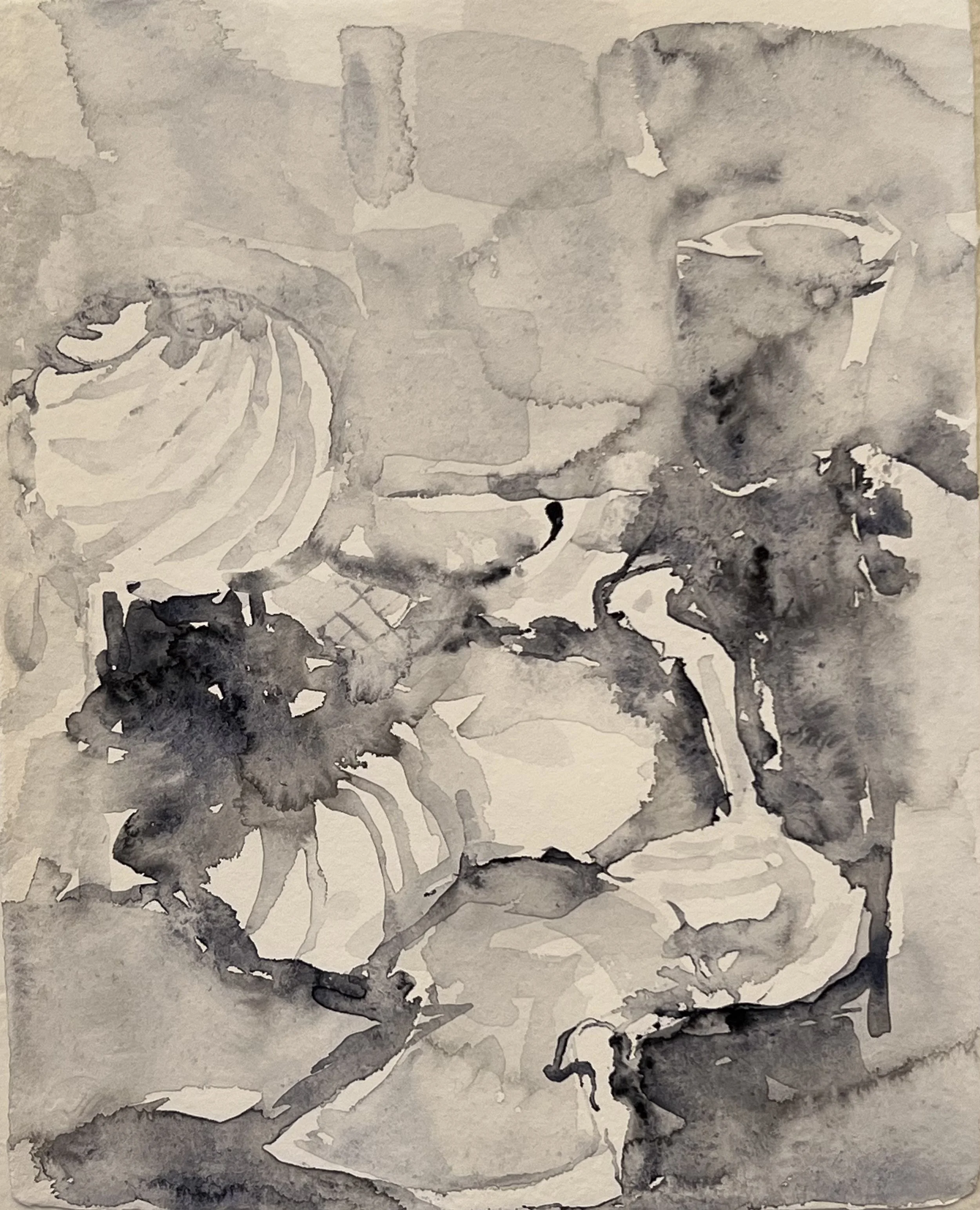 8.22/17, watercolor, reed pen and brush, 10"x8", 2022