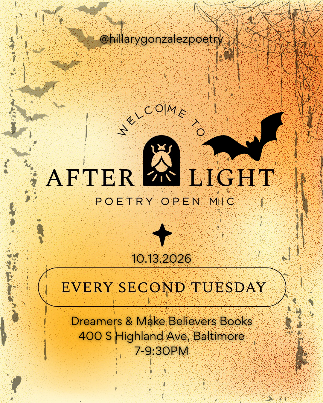 Afterlight Poetry Open Mic - October Edition