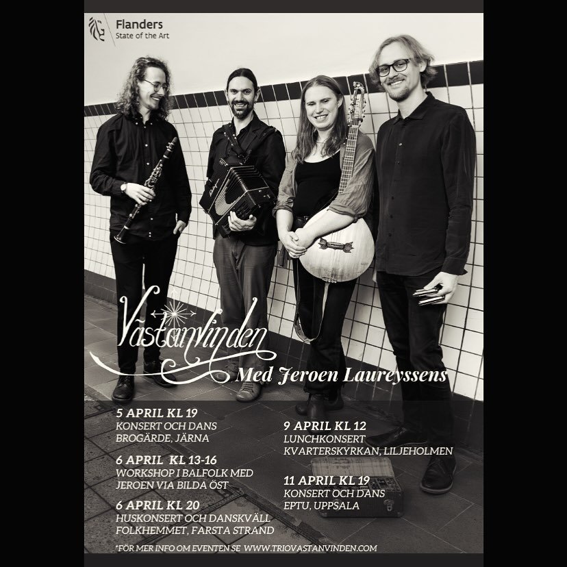 Vi &auml;r s&aring; glada att meddela att i b&ouml;rjan av april kommer den fantastiska belgiska durspelaren @jeroen_accordion hit till Stockholmstrakten f&ouml;r att spela med oss! 🎉 
Tillsammans kommer vi spela ett g&auml;ng konserter och till dan