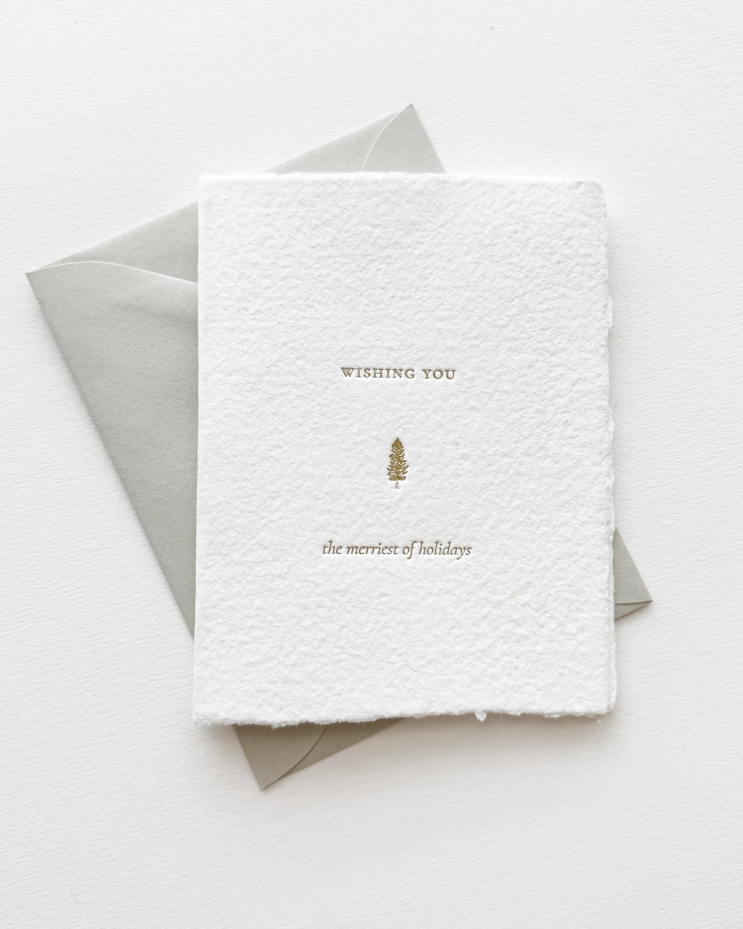 Merriest of Holidays Handmade Foil Printed Card