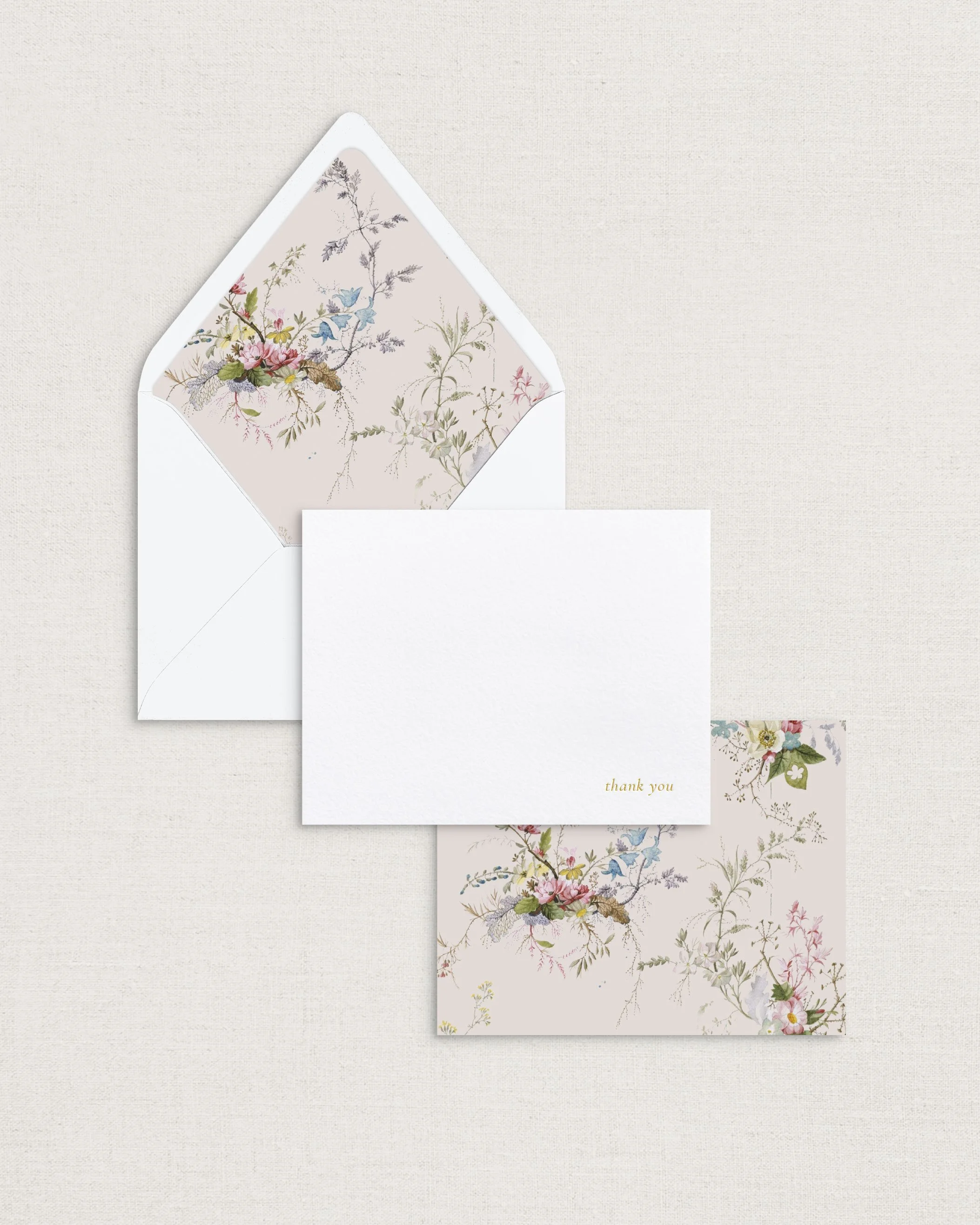 Vintage Floral Thank You Cards - Des Fleurs