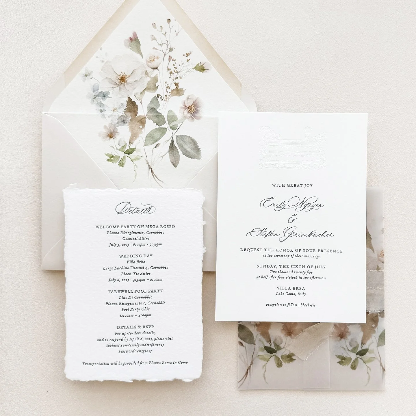 Happy Monday! We are back from break, and excited for all of the new projects we have coming up. We've made a few enhancements to our website, to make it easier than ever to place your order or inquire about custom design!

Custom Bespoke Wedding Inv