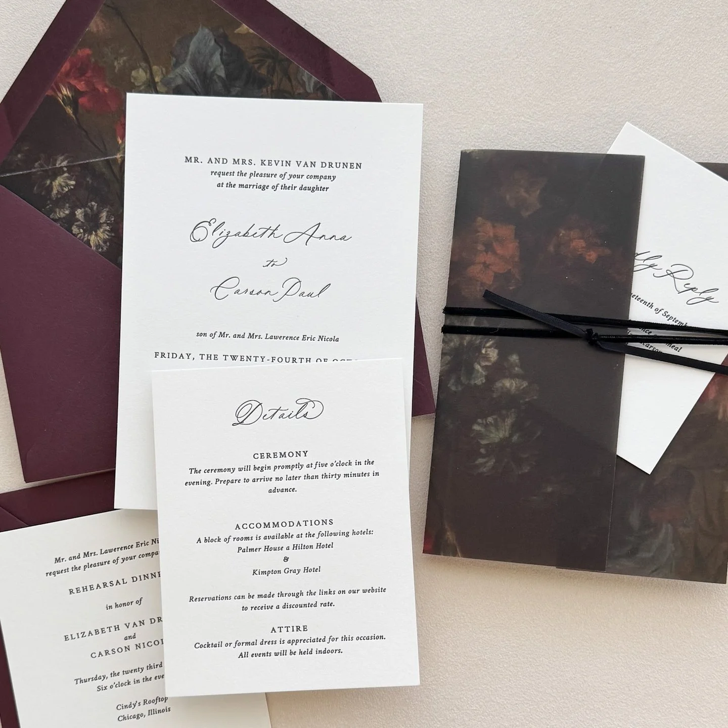 Happy wedding weekend to Liz &amp; Carson!! This beautiful wedding invitation suite is our Valentina design, and one of my favorites of the year!