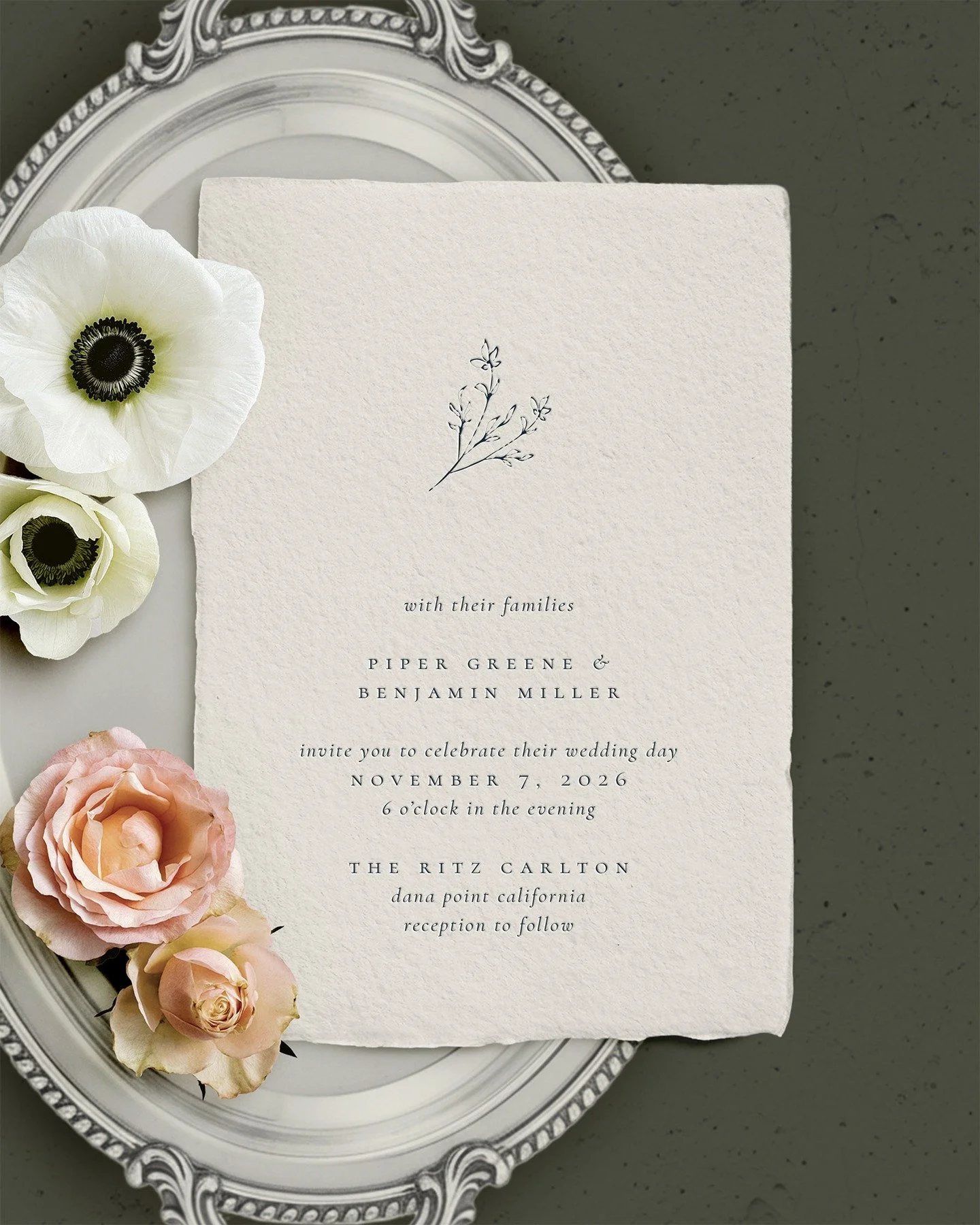 We are preparing for our amazing trip to @engagesummits next week, and cannot wait to share some behind the scenes photos. In the meantime, here is a lovely shot of our Piper Semi-Custom Wedding Invitation, and happy to say we are booking up our desi