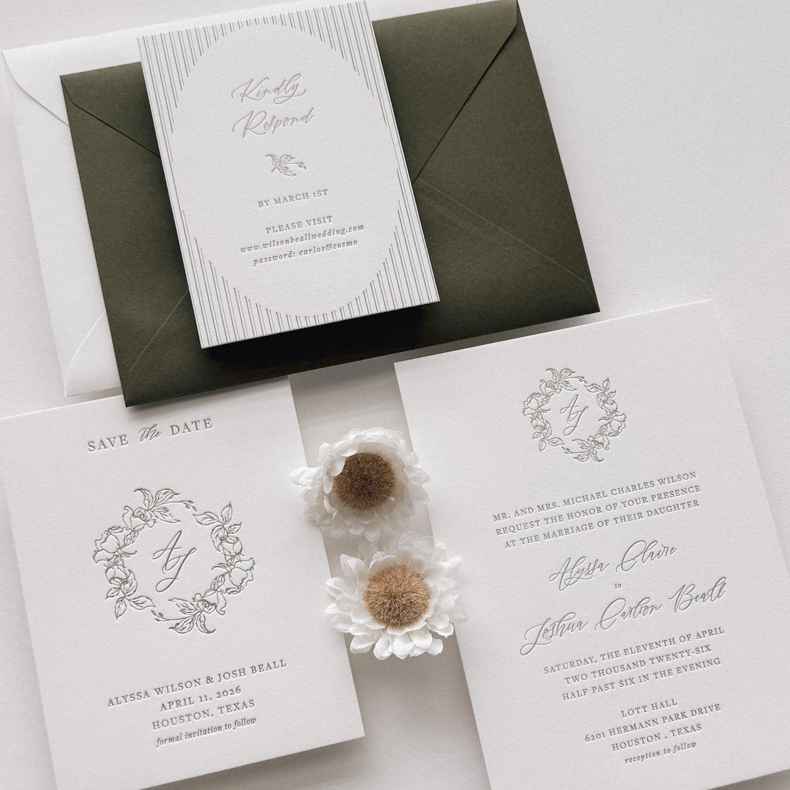 Finally catching up on photographing work from earlier this year! Who doesn't love a good striped card?

Custom Wedding Invitations | High End Letterpress Wedding Invitations