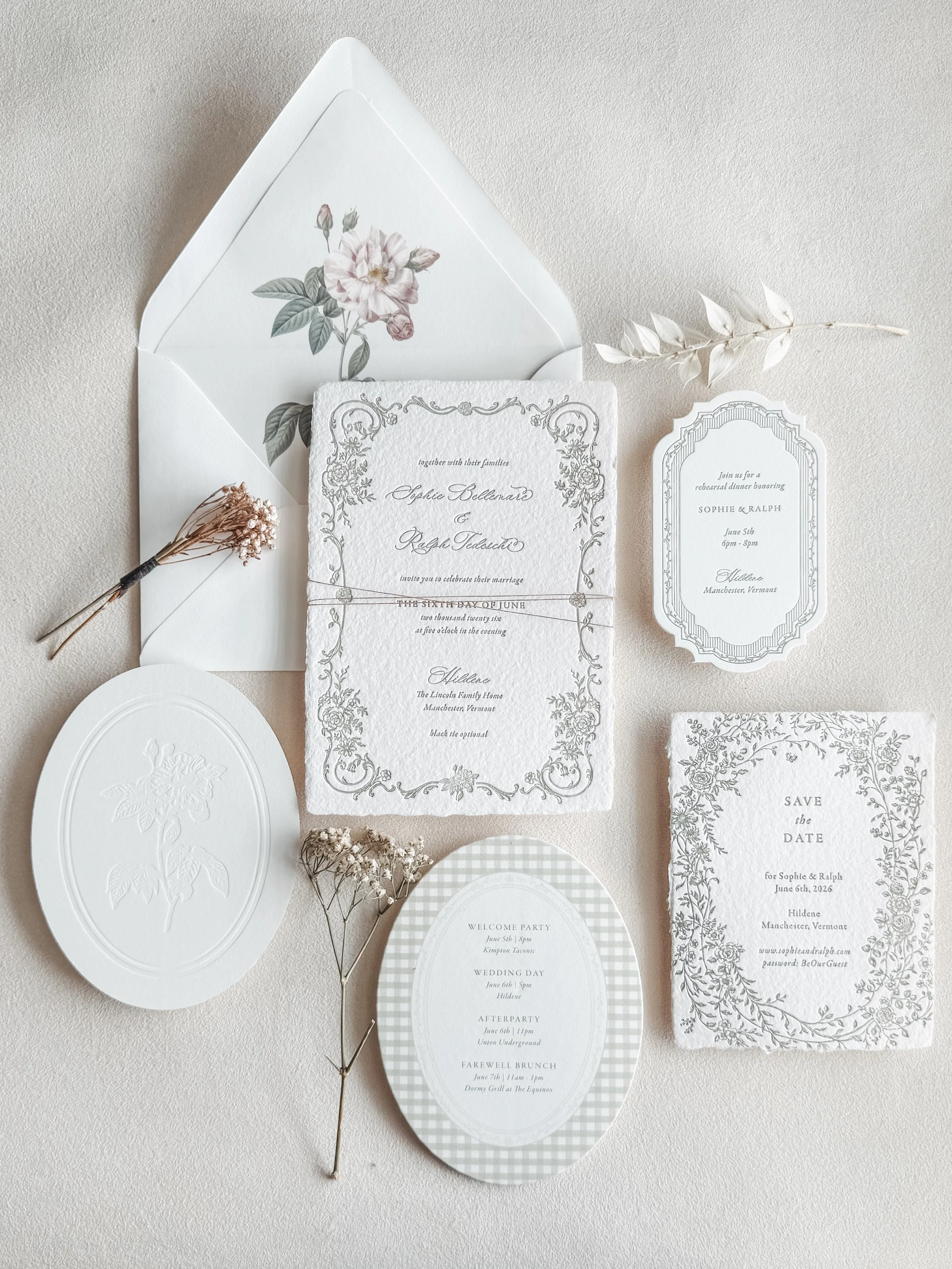 What an amazing time I had creating this beautiful suite for S&amp;R! Capturing the essence of the gardens at @hildenethelincolnfamilyhome was magical. Little details such as the invite border to the double sided detail card that also works as an art