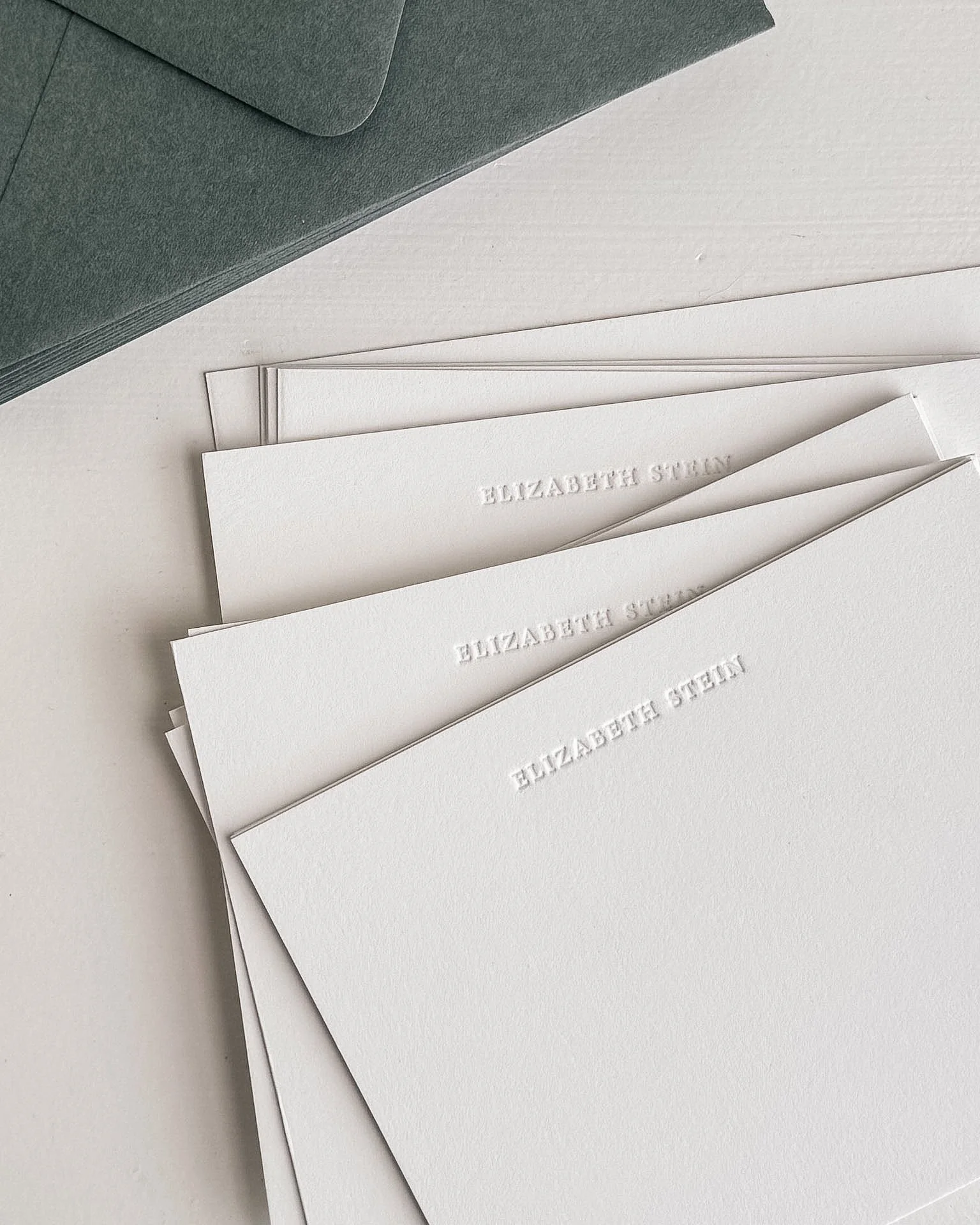 On the press today, gorgeous blind letterpress notecards on double thick paper. Available on our website!

Letterpress Personalized Cards | Minimalist Notecards | Custom Letterpress Cards